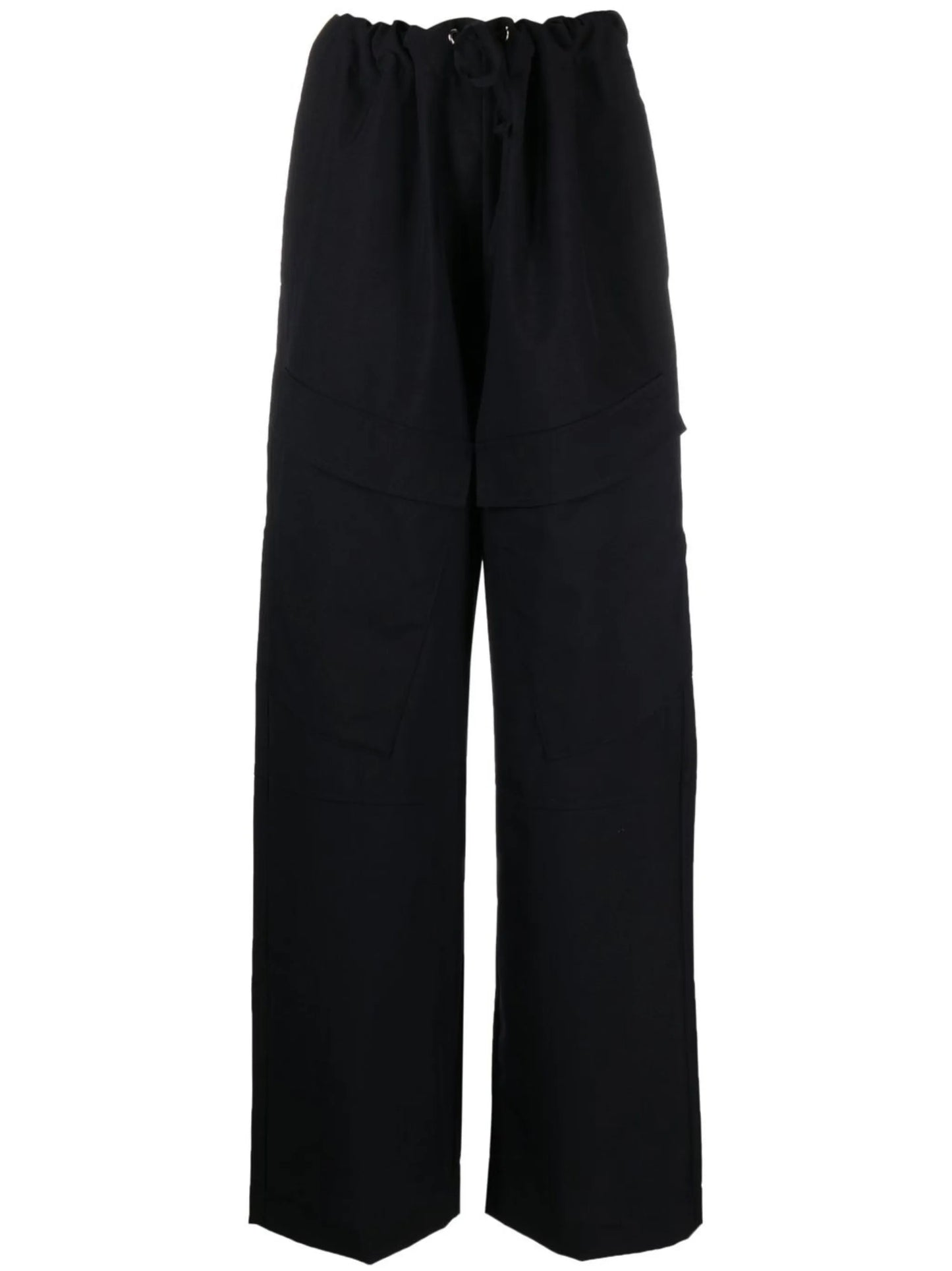 high-waisted straight-leg trousers