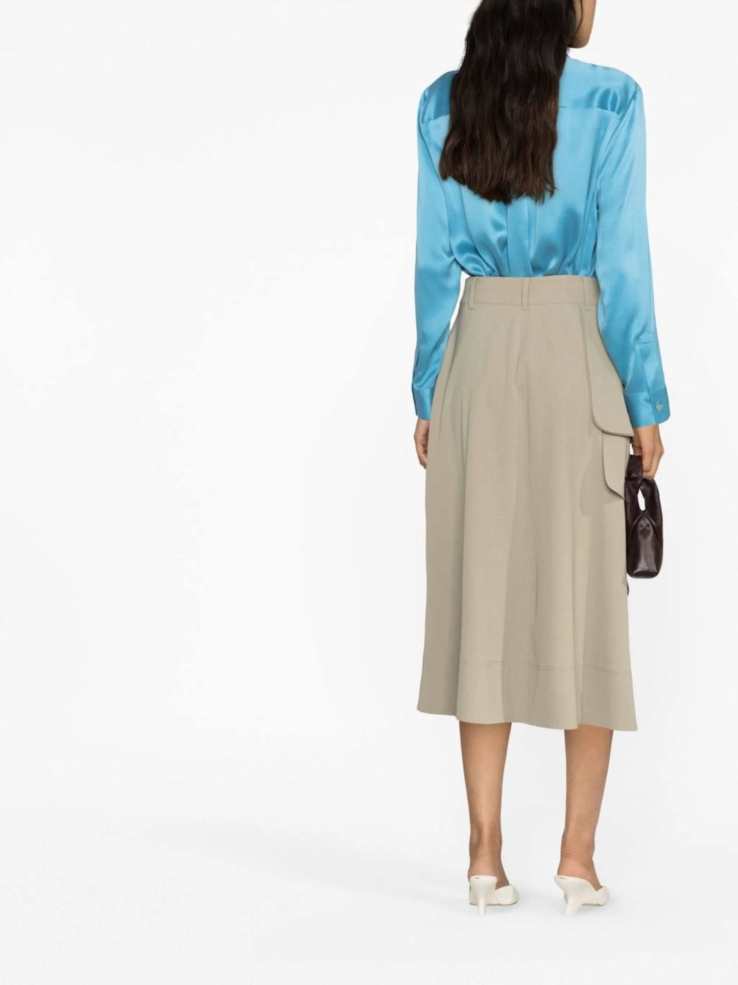 Nomi wrap midi skirt