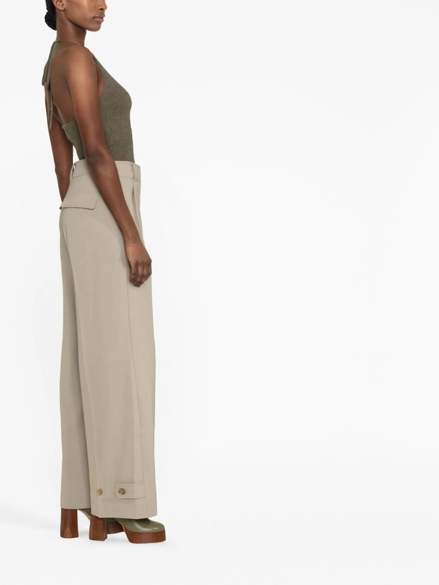 wide-leg tailored trousers