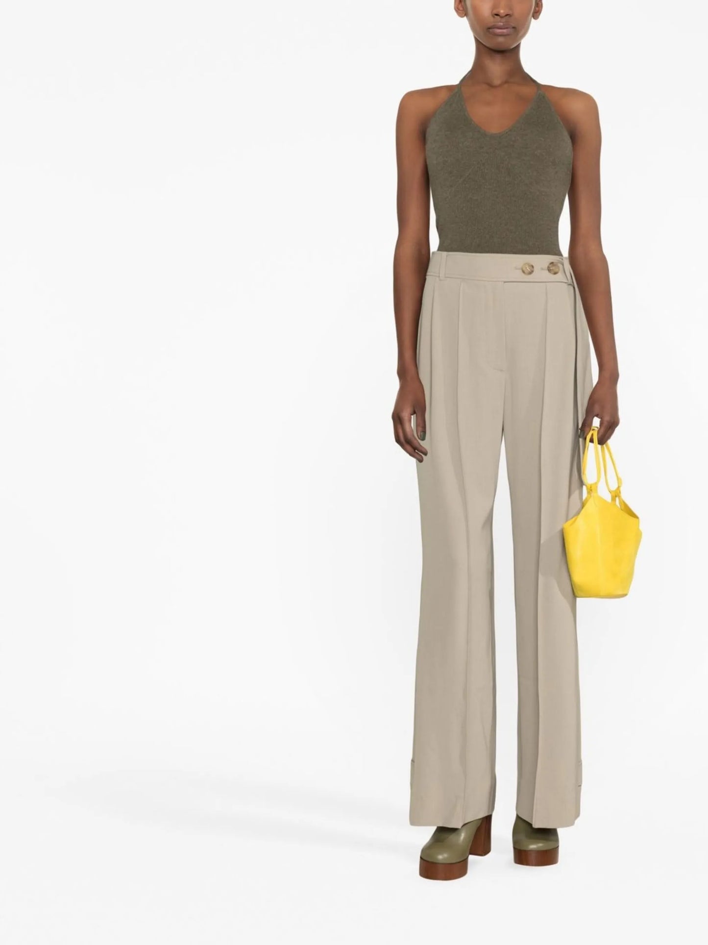 wide-leg tailored trousers