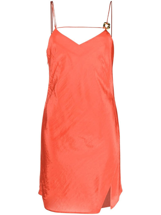 crinkled v-neck mini dress