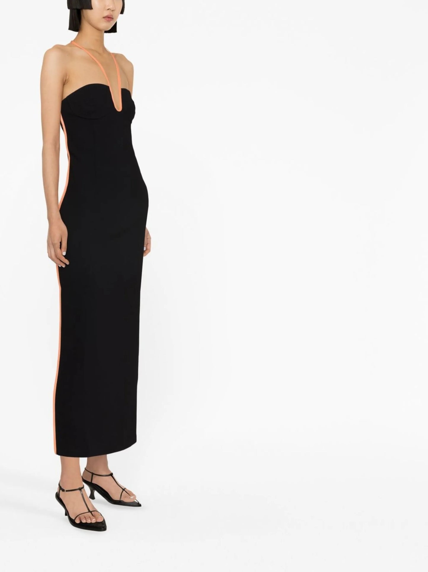 Nassia seam-detail halterneck midi dress