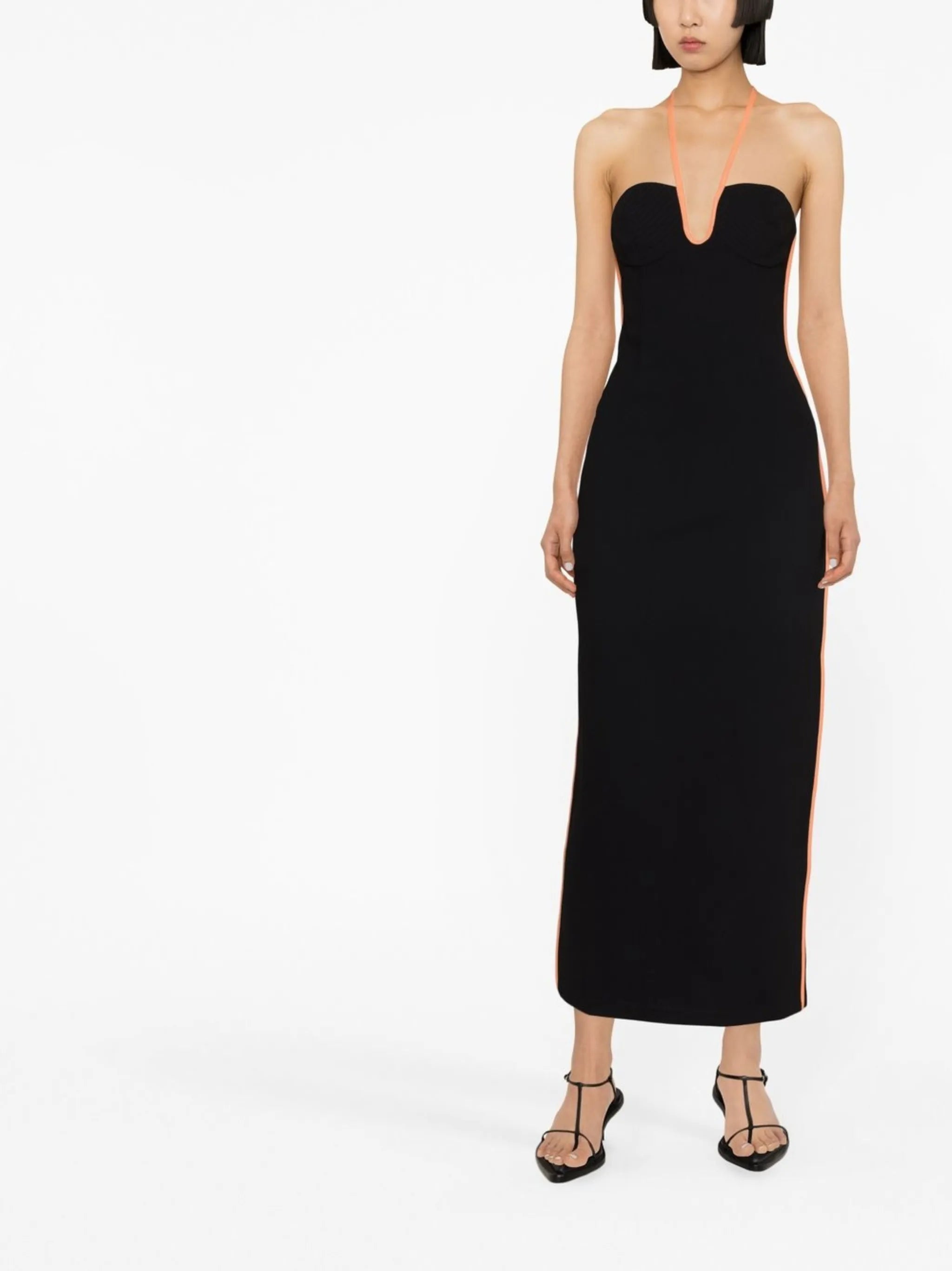Nassia seam-detail halterneck midi dress