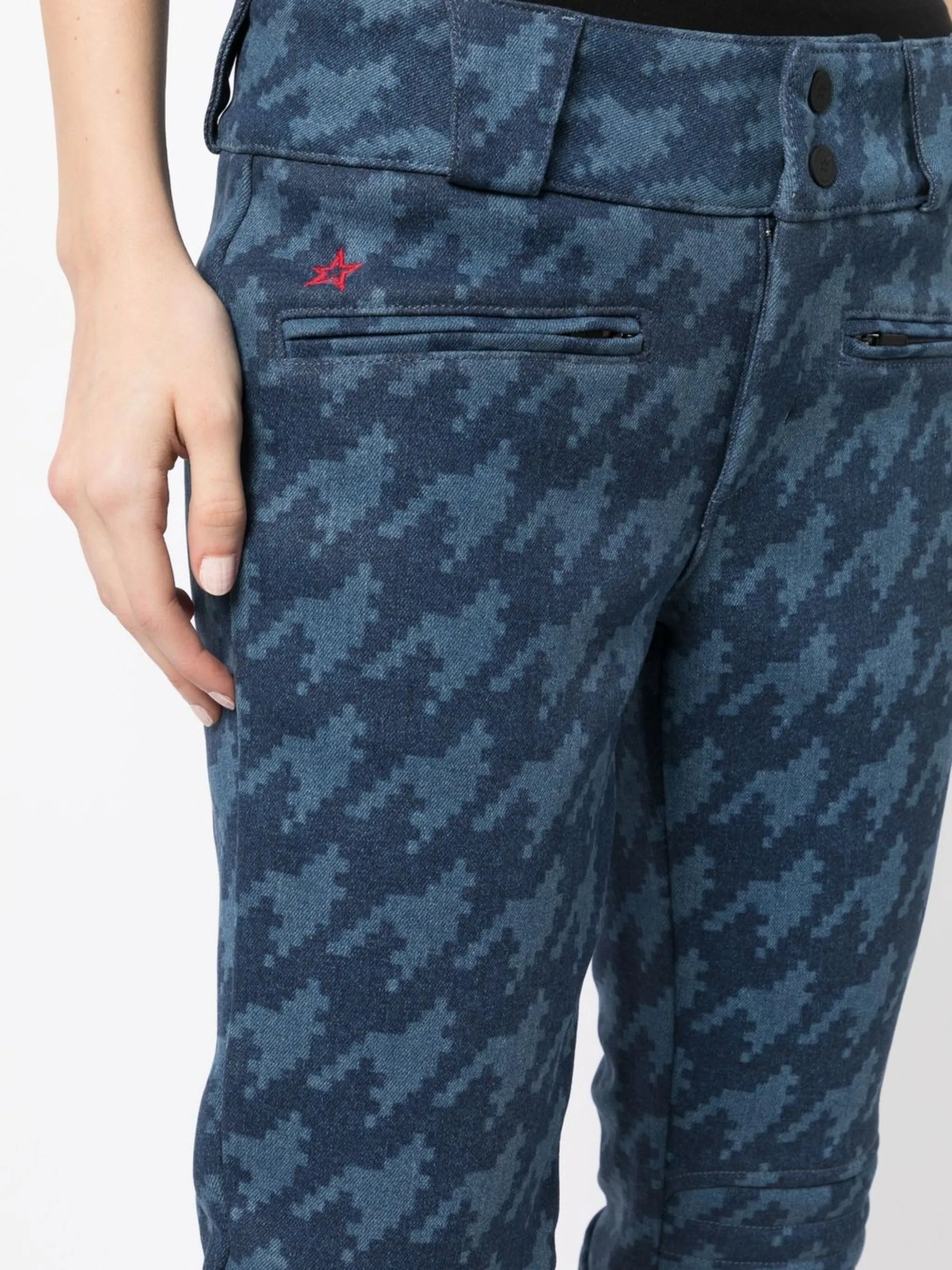 Auroral denim  flare ski trousers