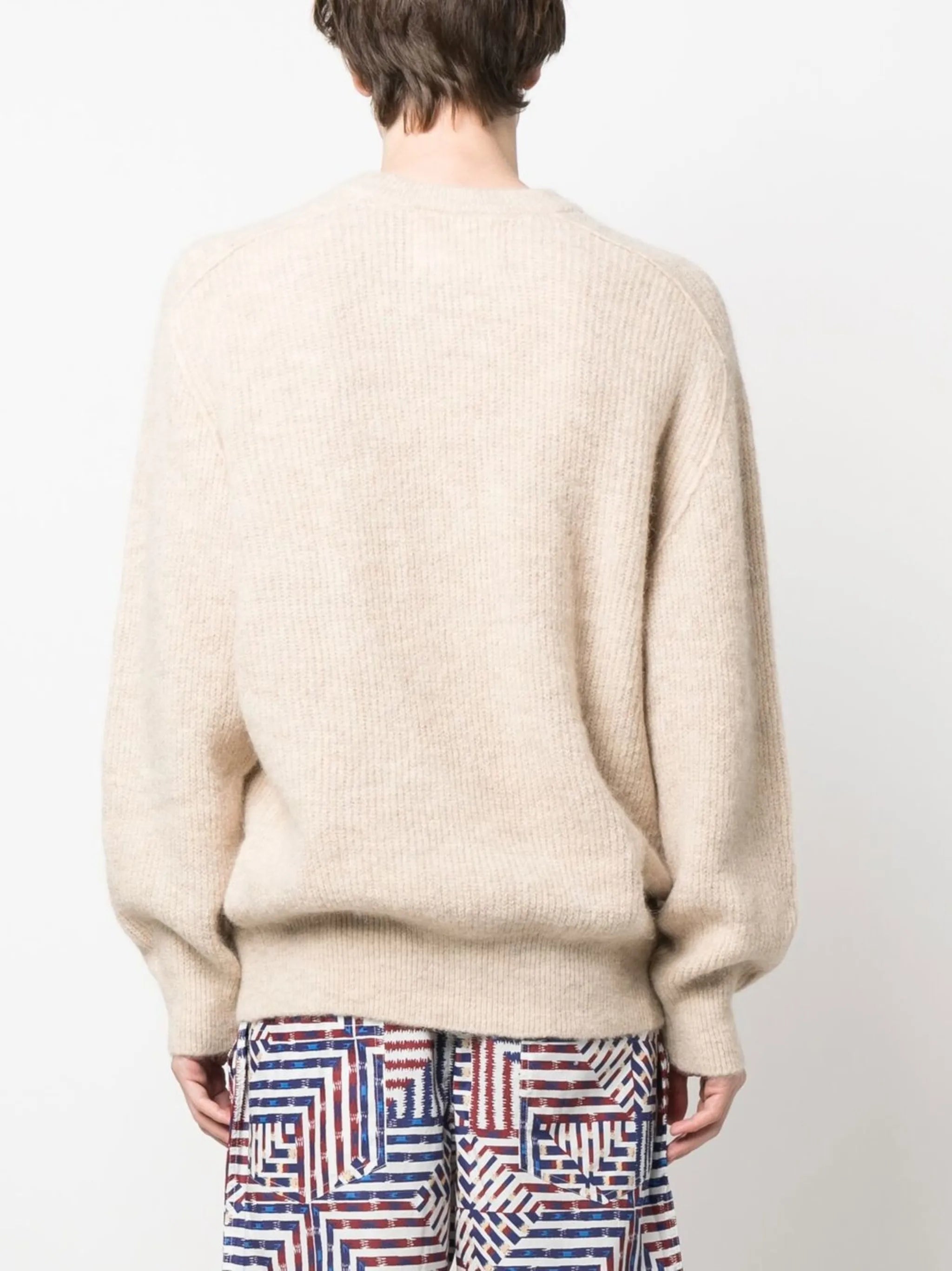 ribbed-knit crew neck jumper