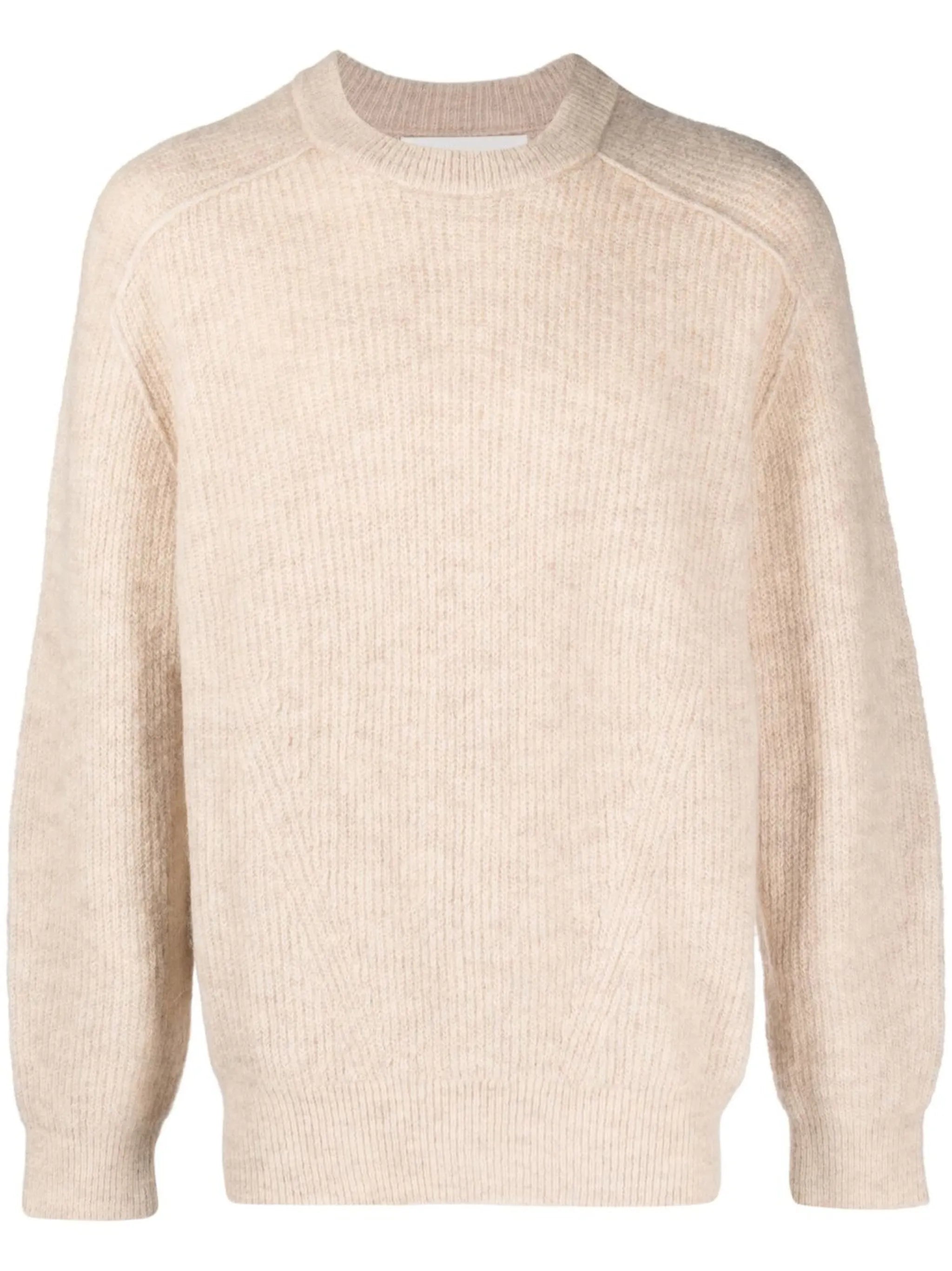 ribbed-knit crew neck jumper