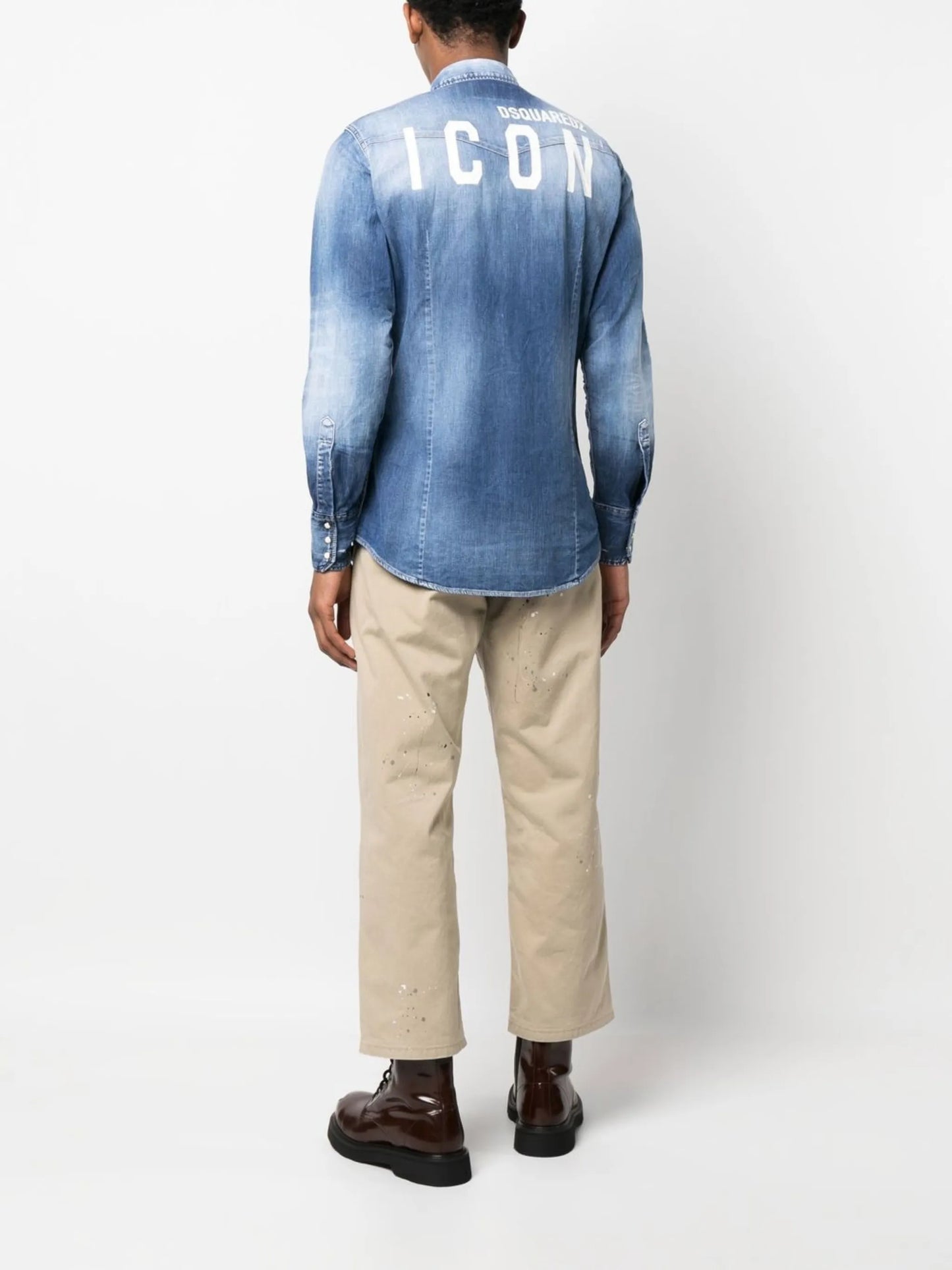 light wash long-sleeve shirt