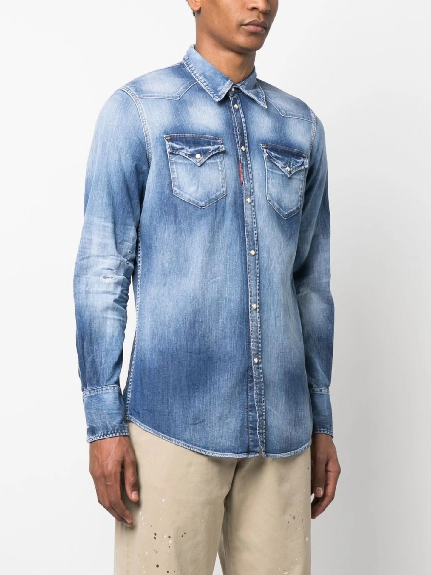 light wash long-sleeve shirt