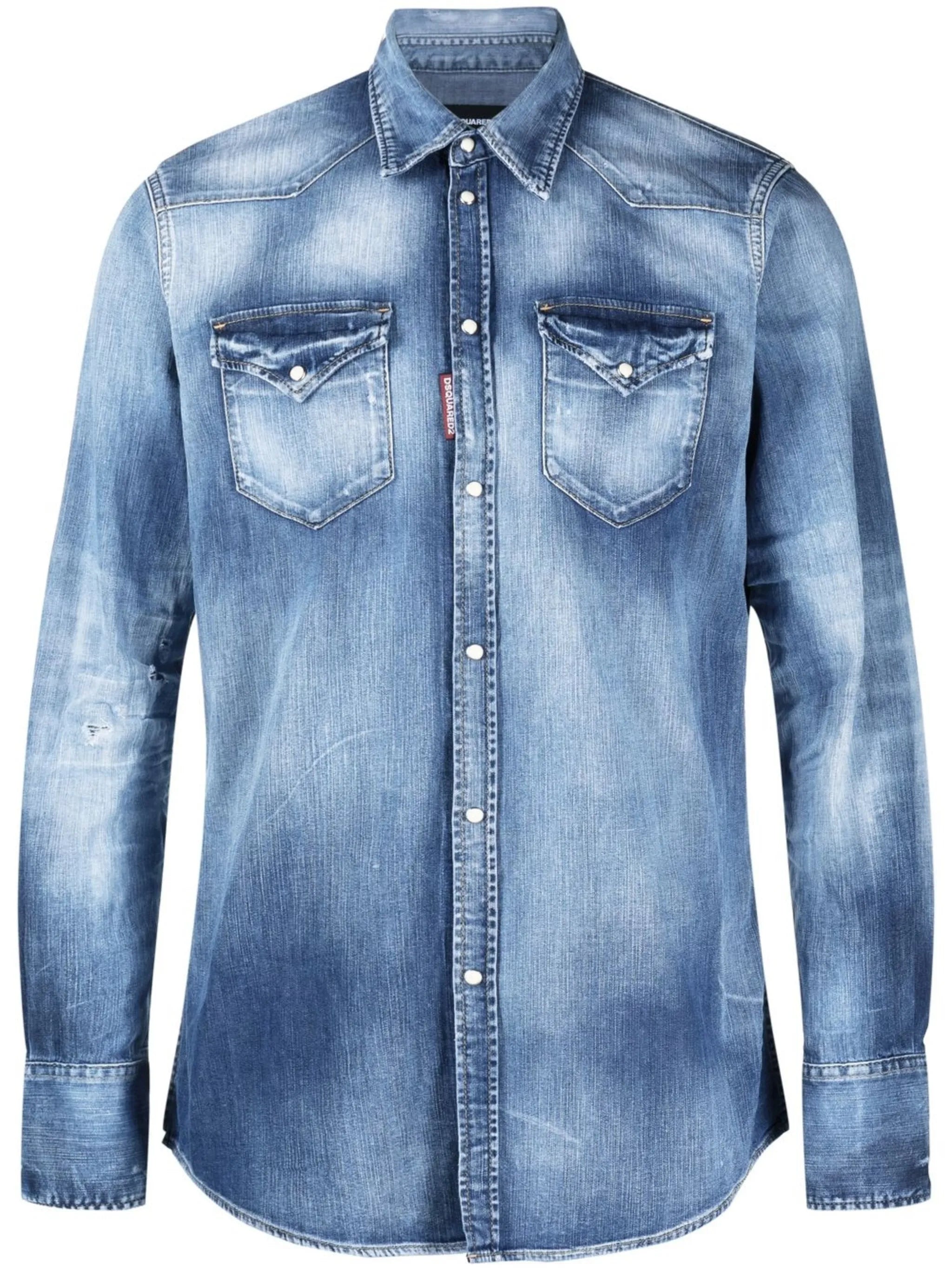 light wash long-sleeve shirt