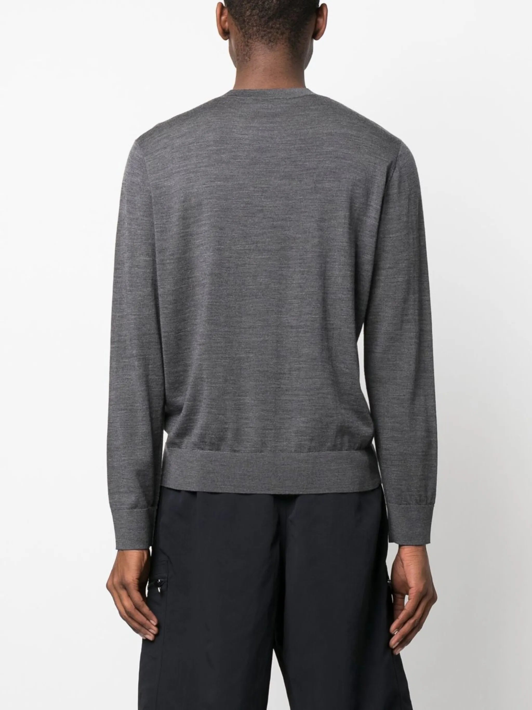 logo-print knitted jumper