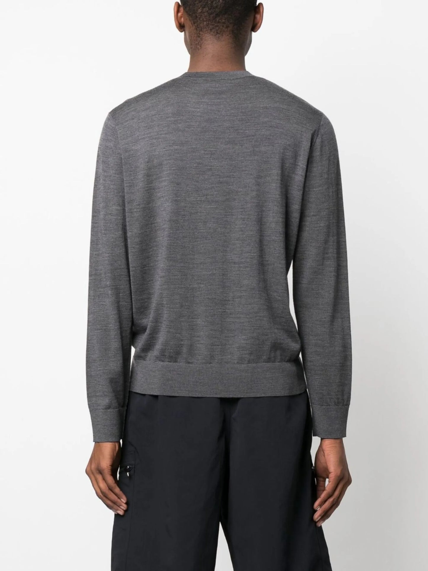 logo-print knitted jumper
