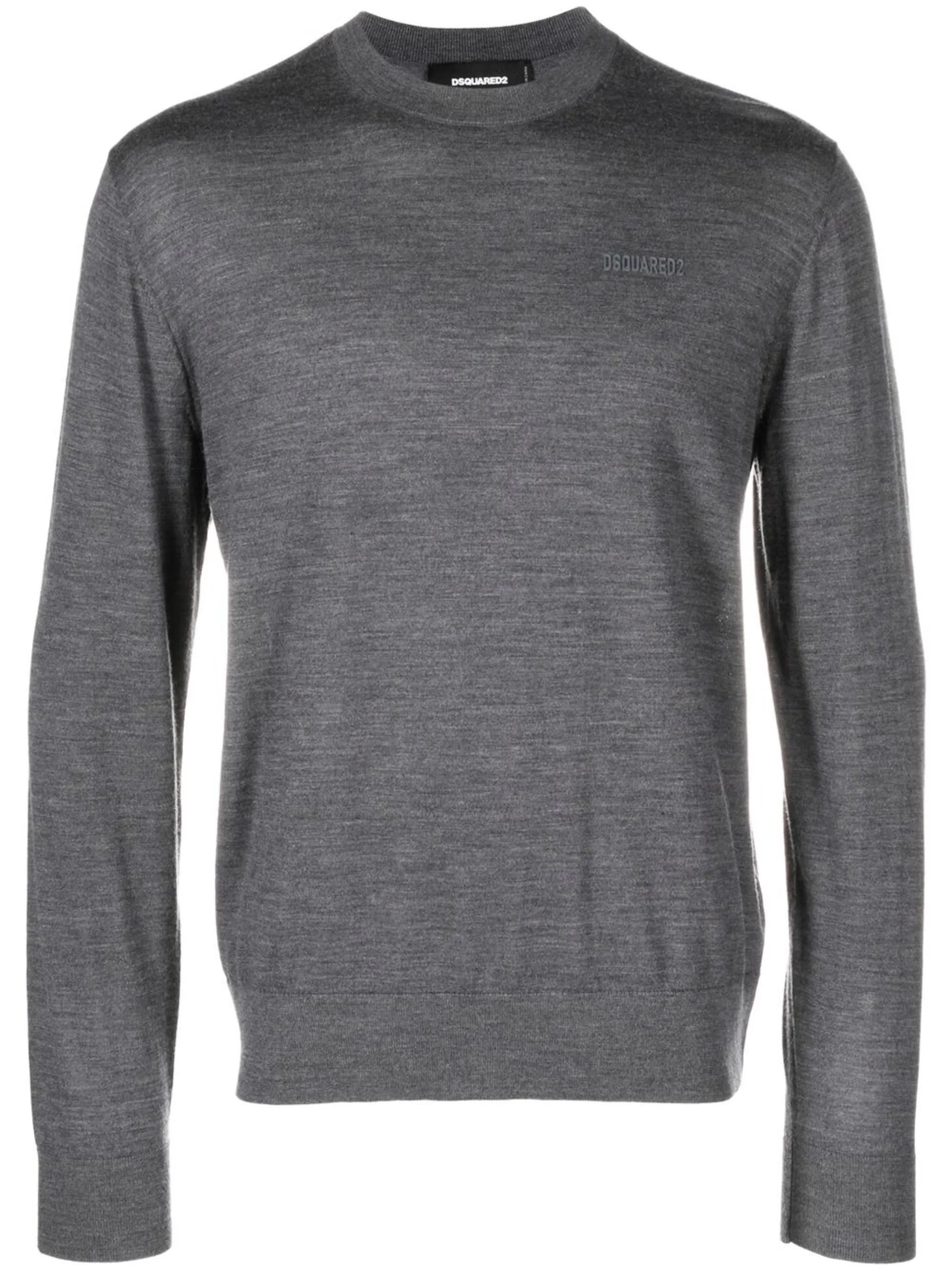 logo-print knitted jumper