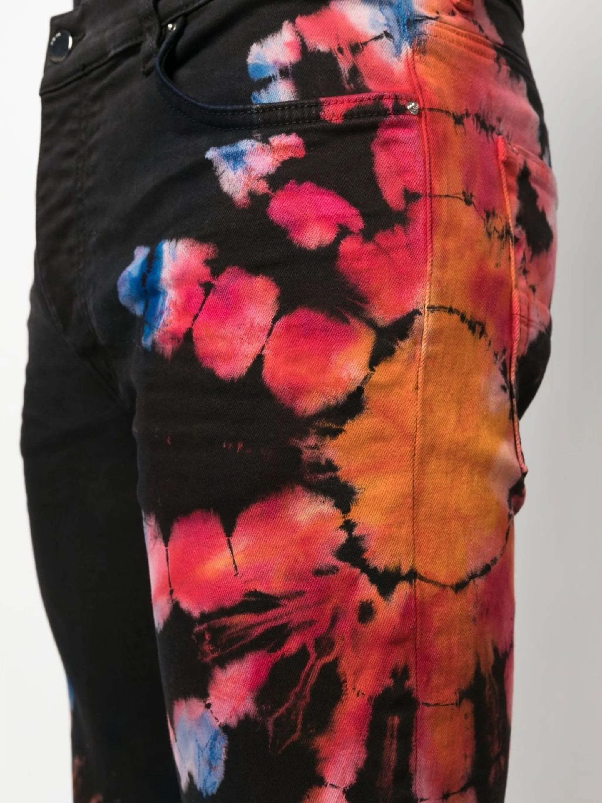 tie-dye print skinny jeans