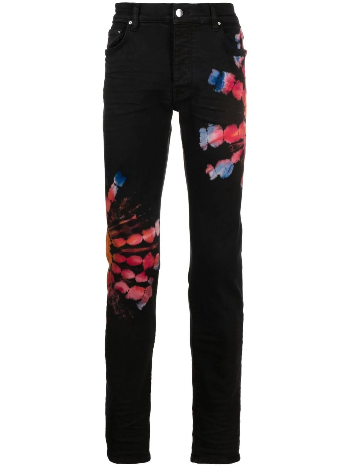 tie-dye print skinny jeans