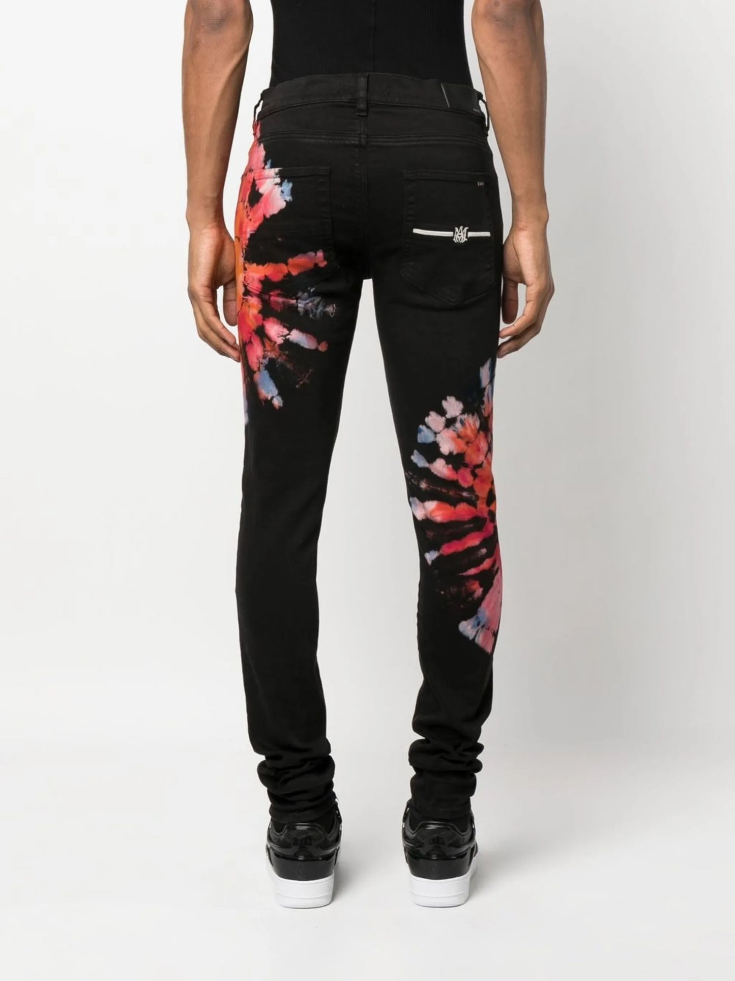 tie-dye print skinny jeans
