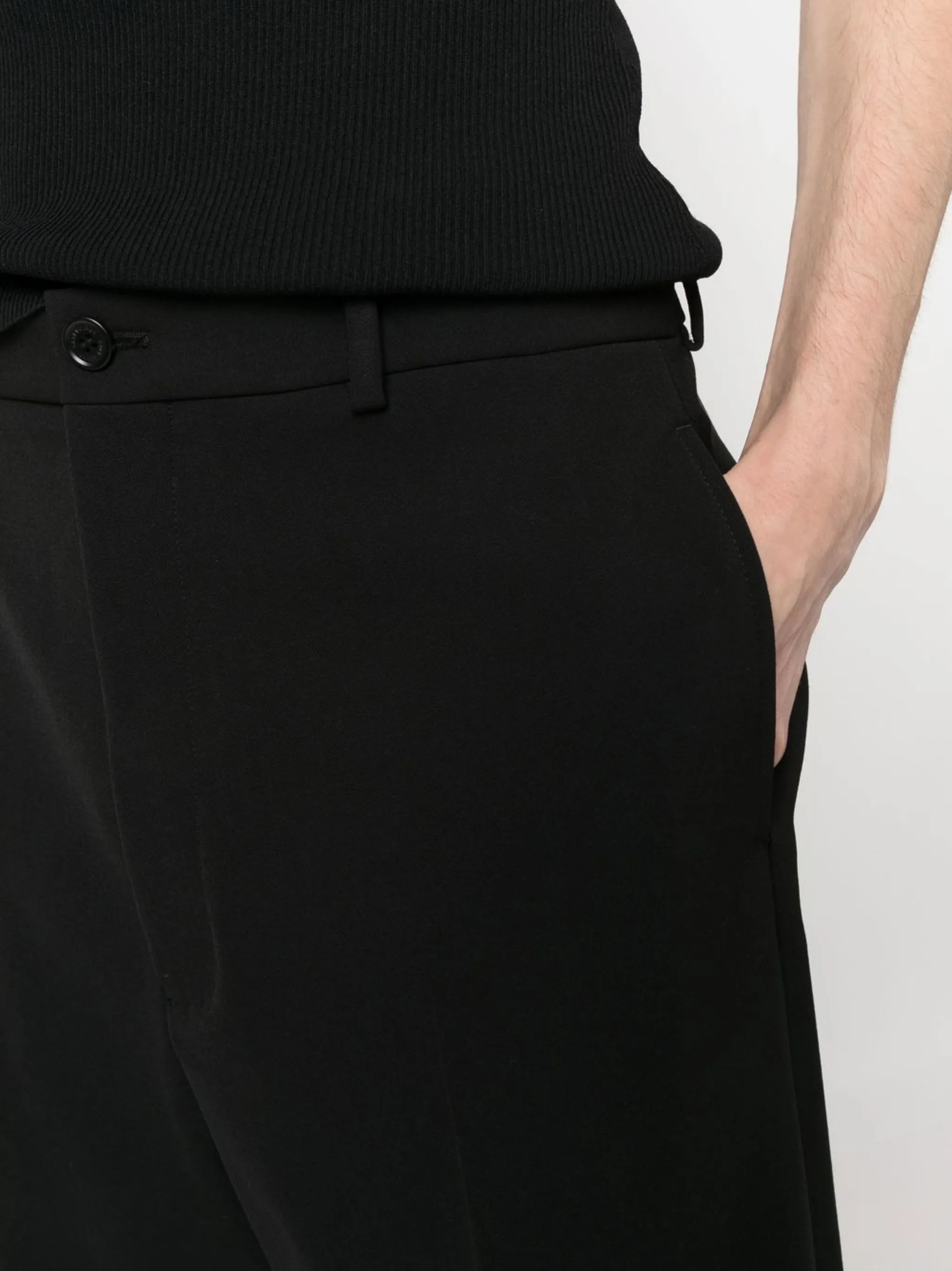 high-waisted straight-leg trousers