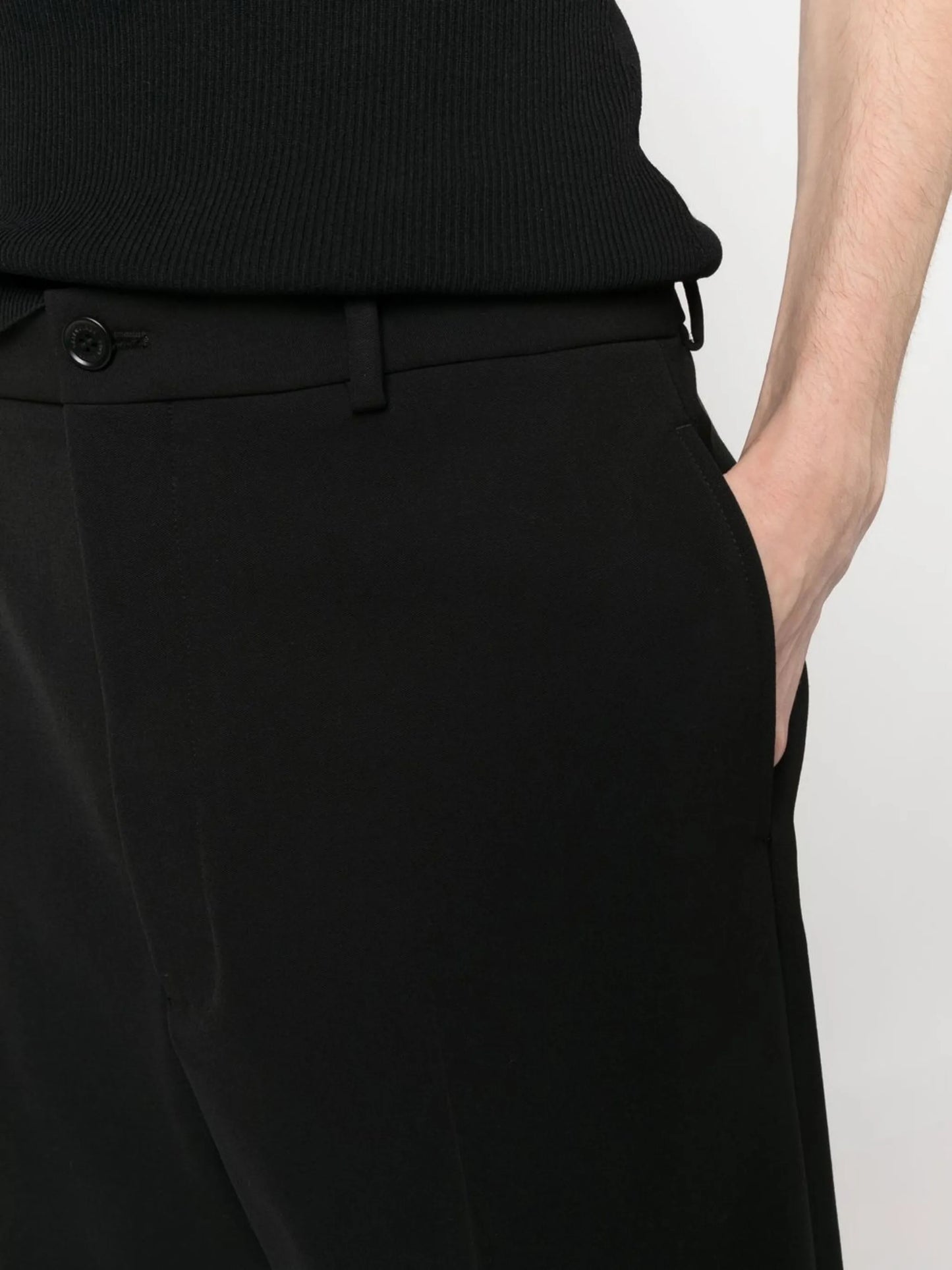 high-waisted straight-leg trousers
