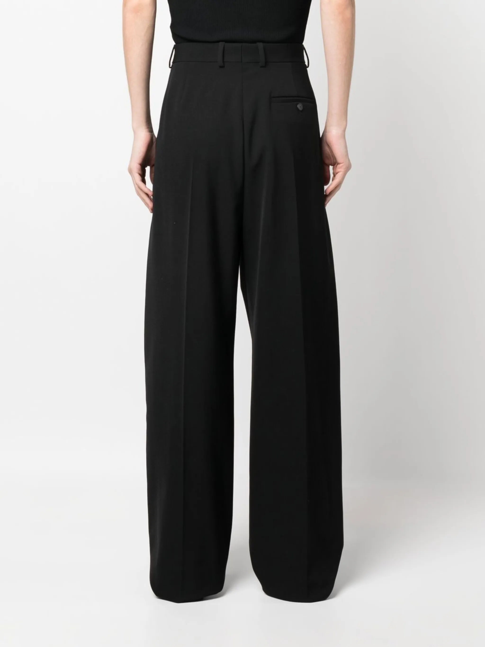 high-waisted straight-leg trousers
