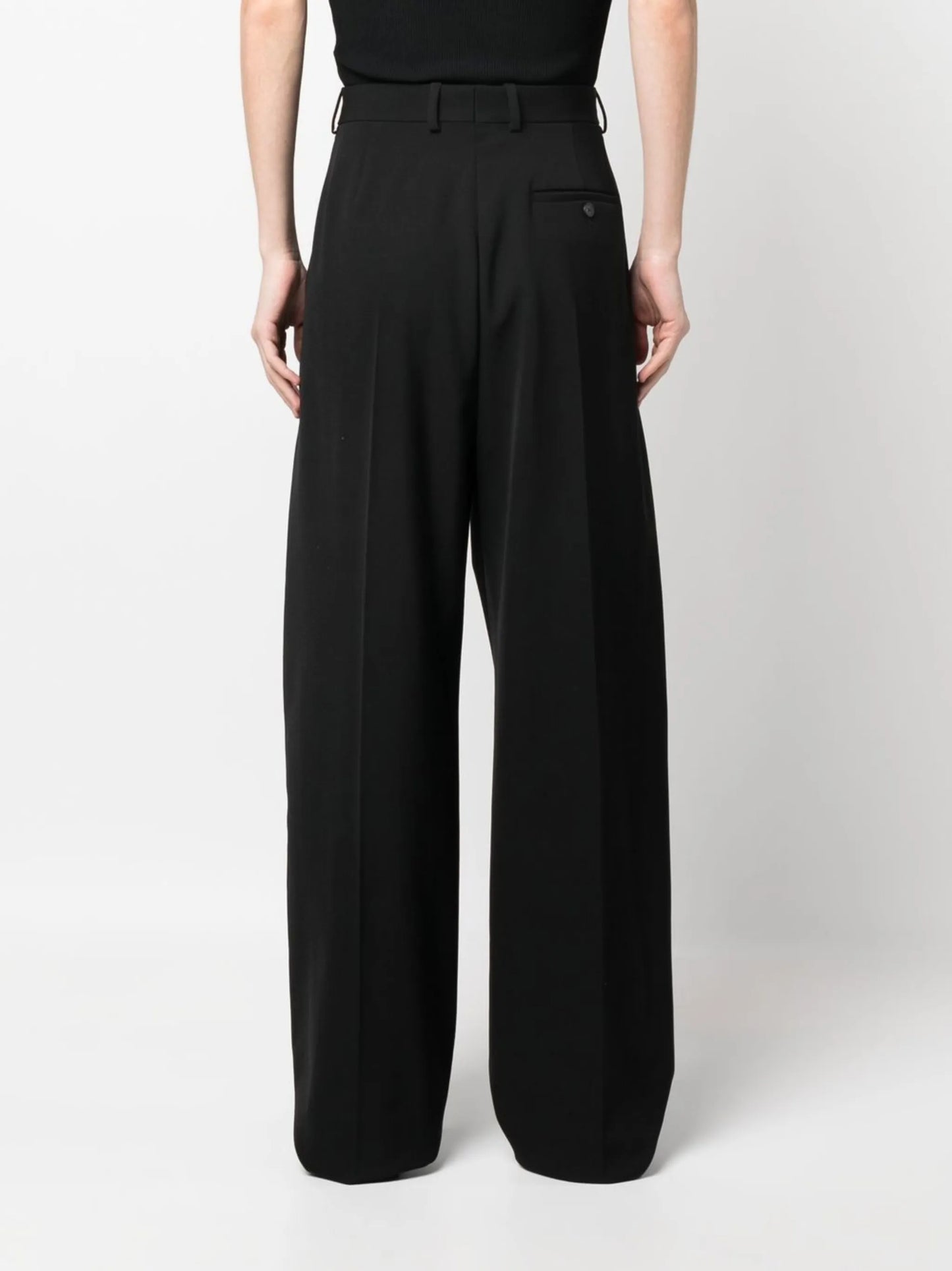 high-waisted straight-leg trousers
