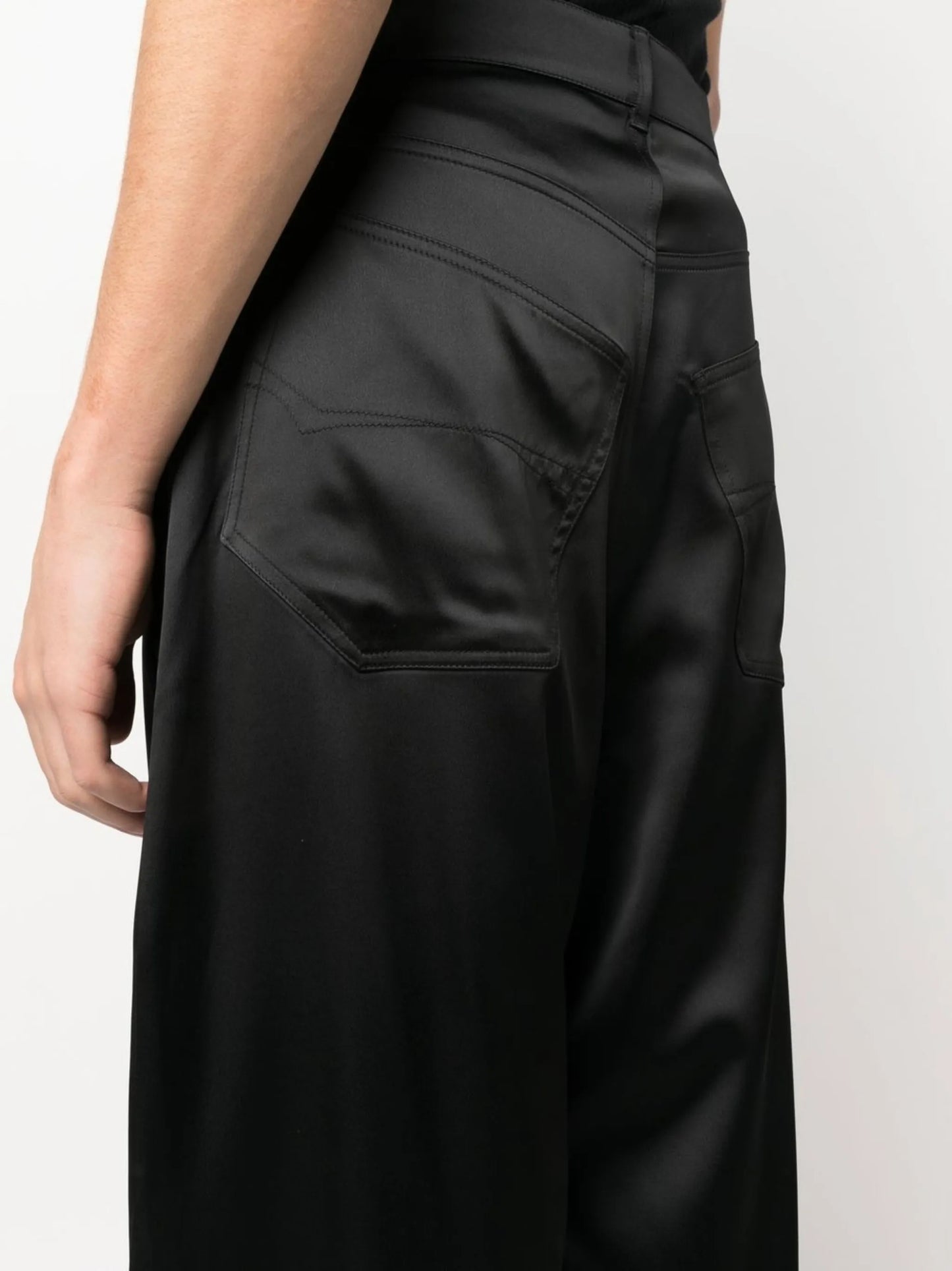 loose-cut stretch-satin trousers