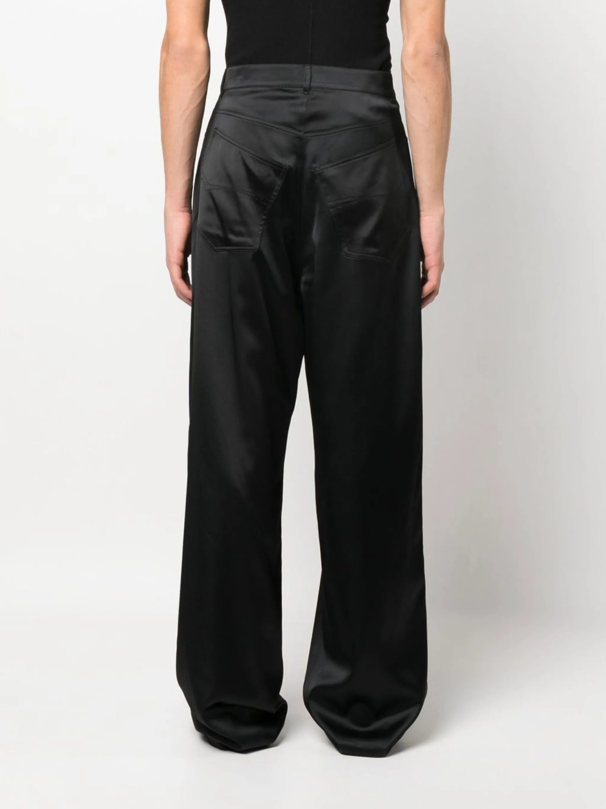 loose-cut stretch-satin trousers