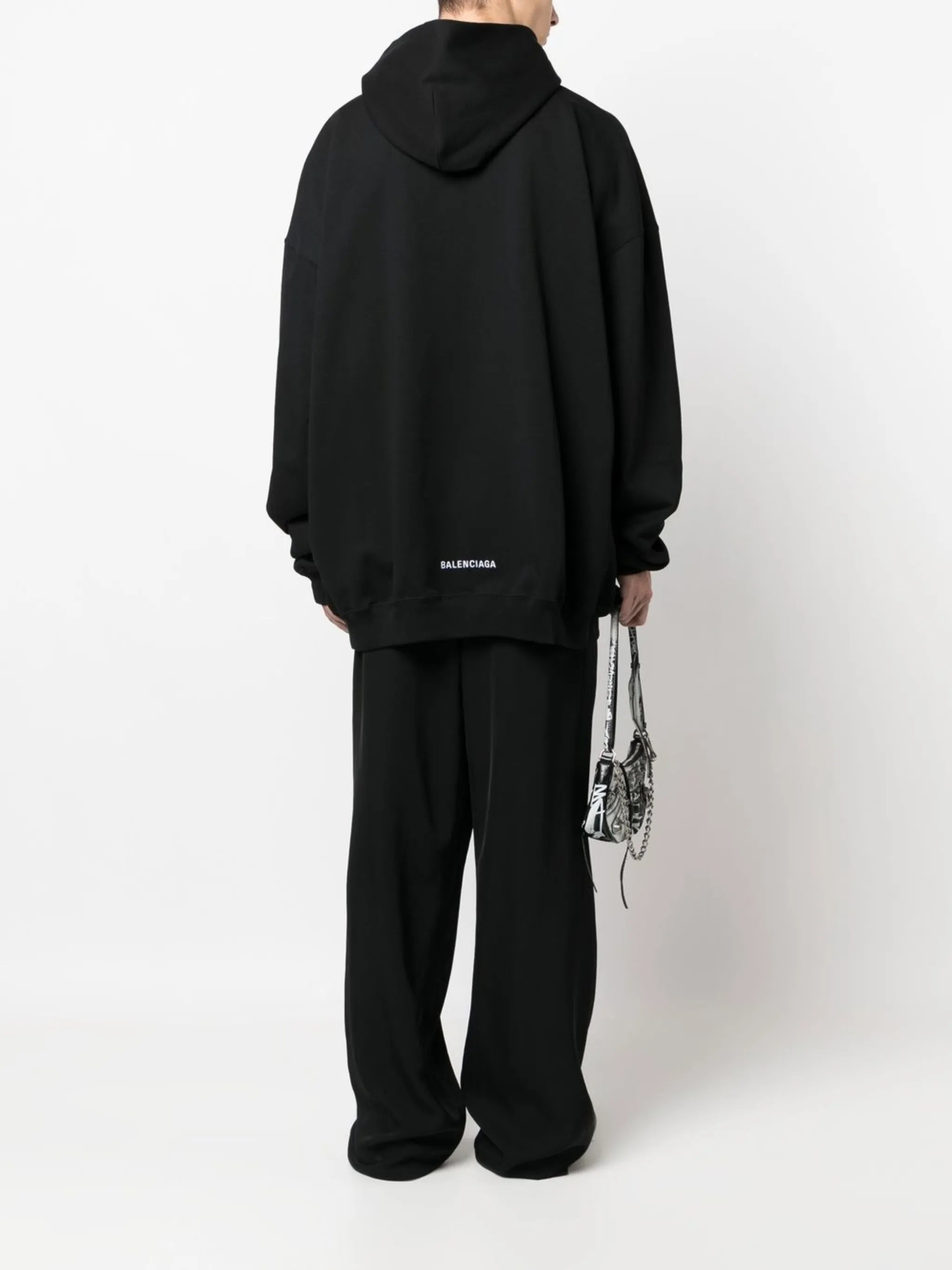 logo-embroidered oversized hoodie