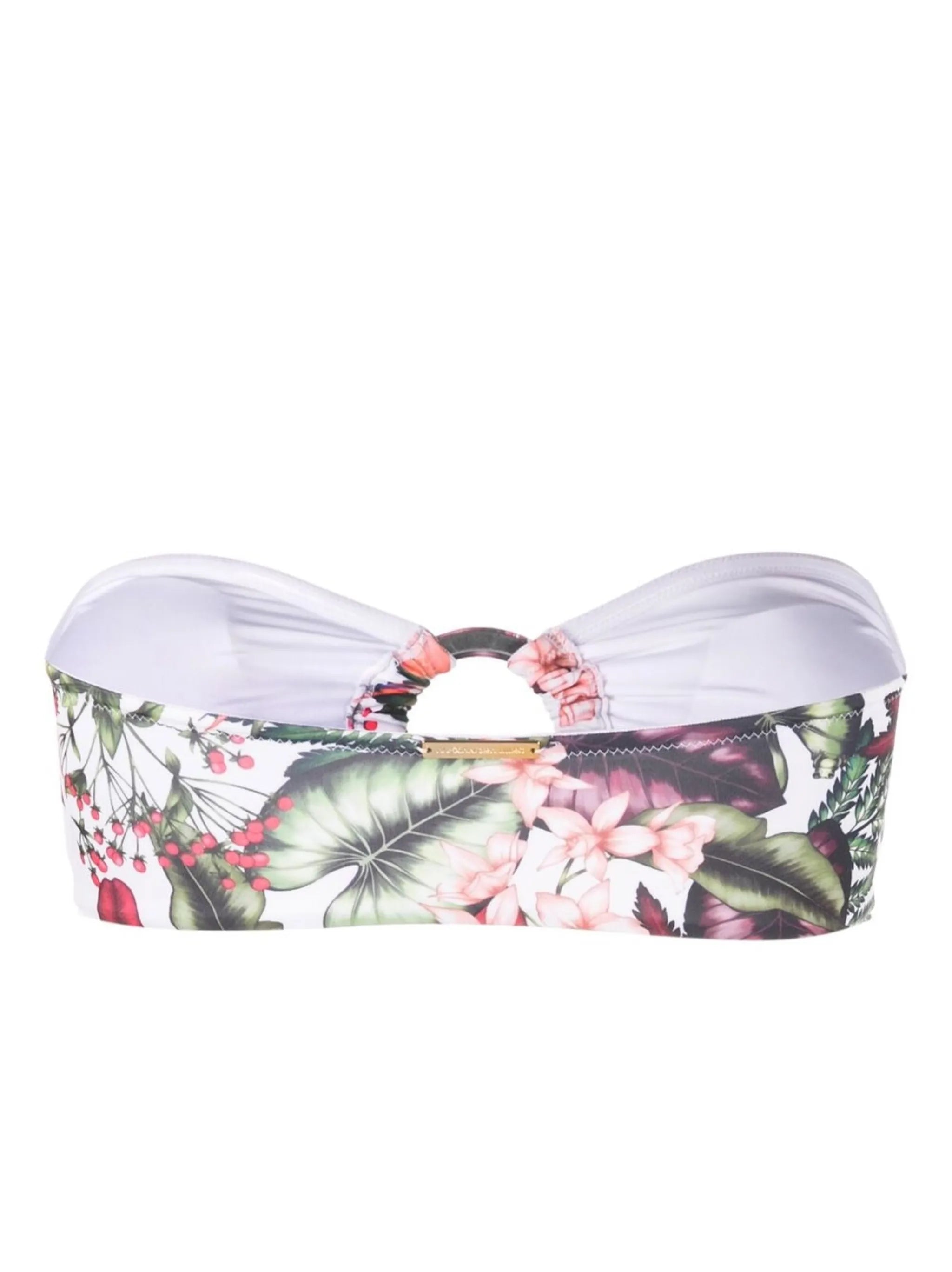 flora- print bustie bikini top