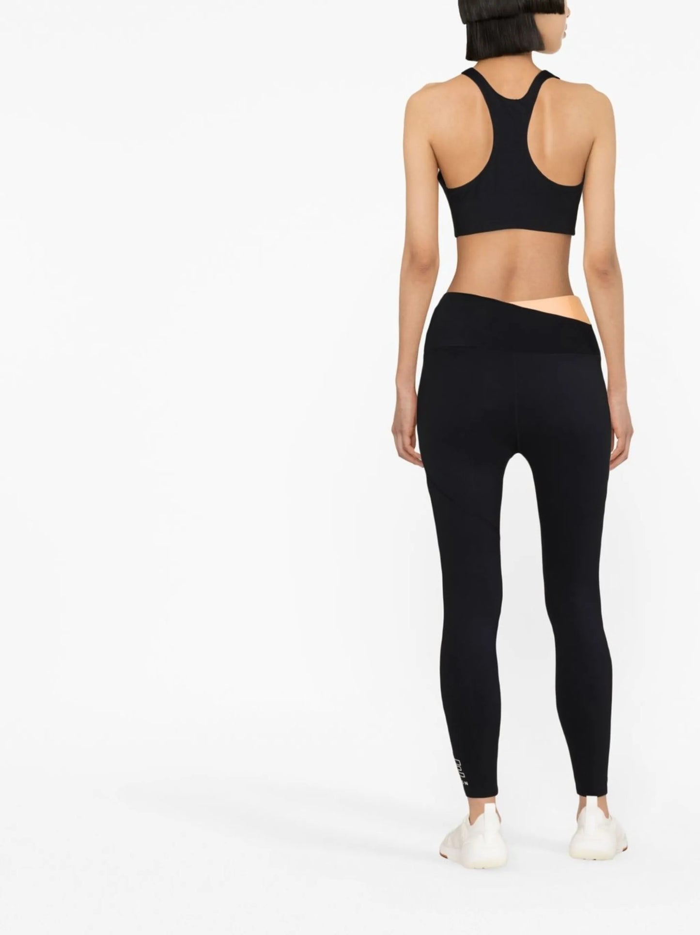 panelled logo-print sports bra