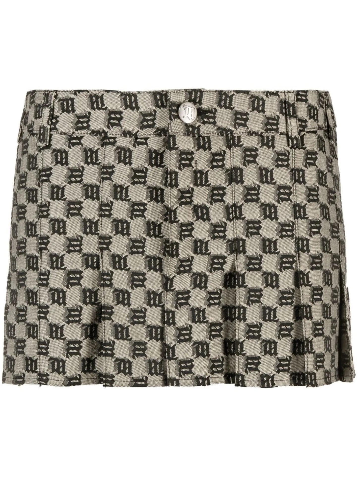 monogram-pattern pleated mini skirt