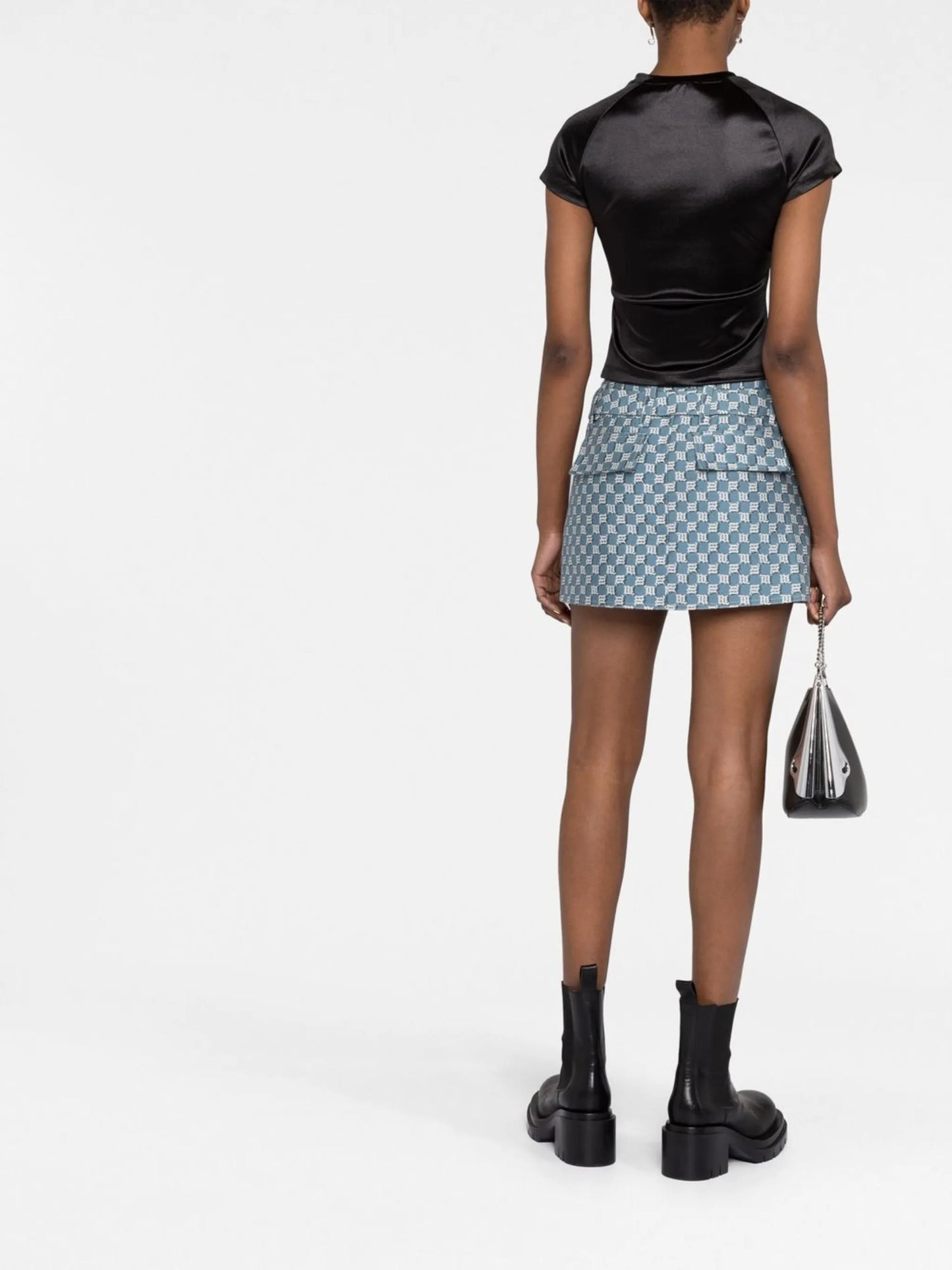 monogram jacquard mini skirt