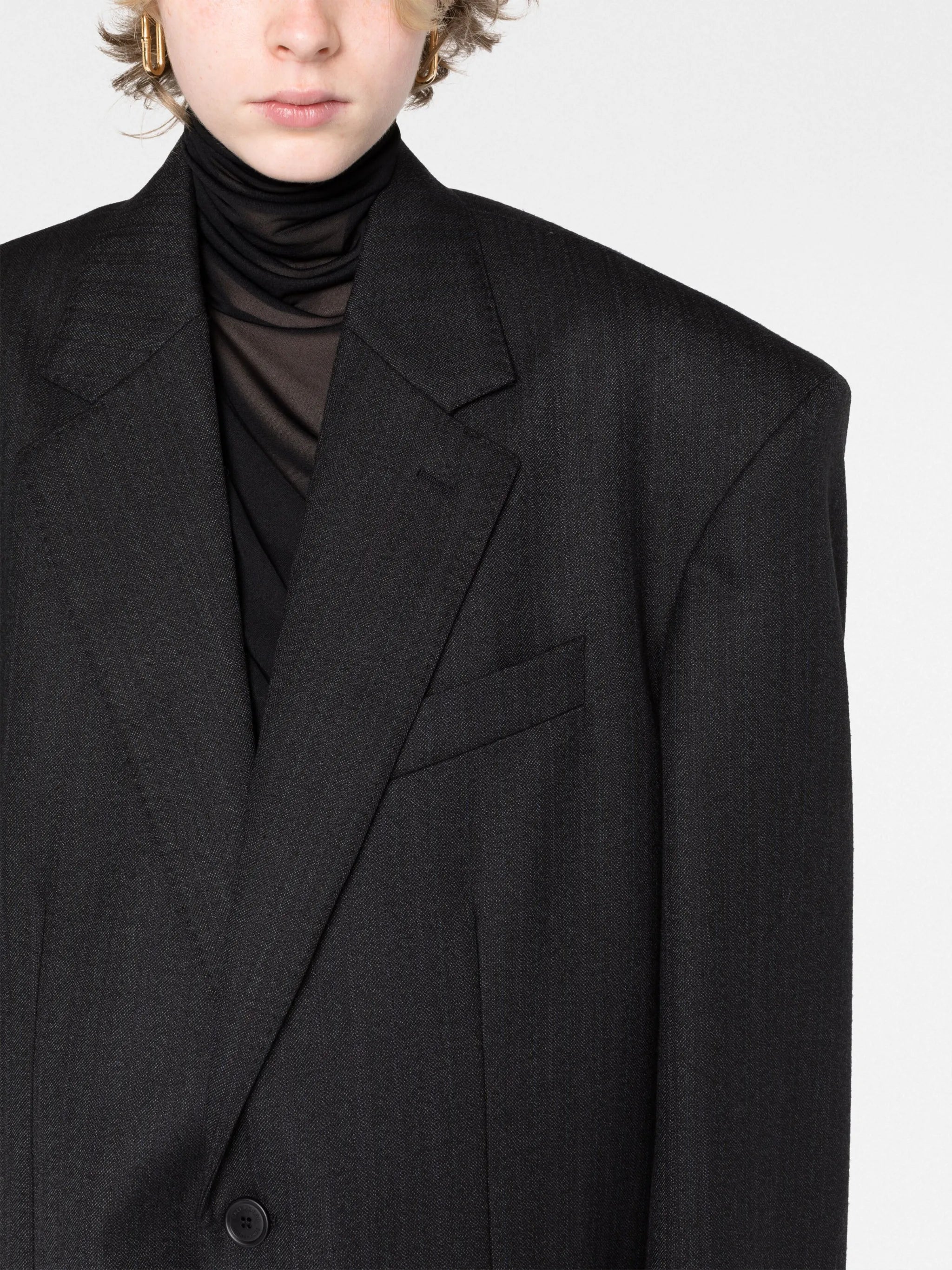 pinstripe single-breasted wool blazer