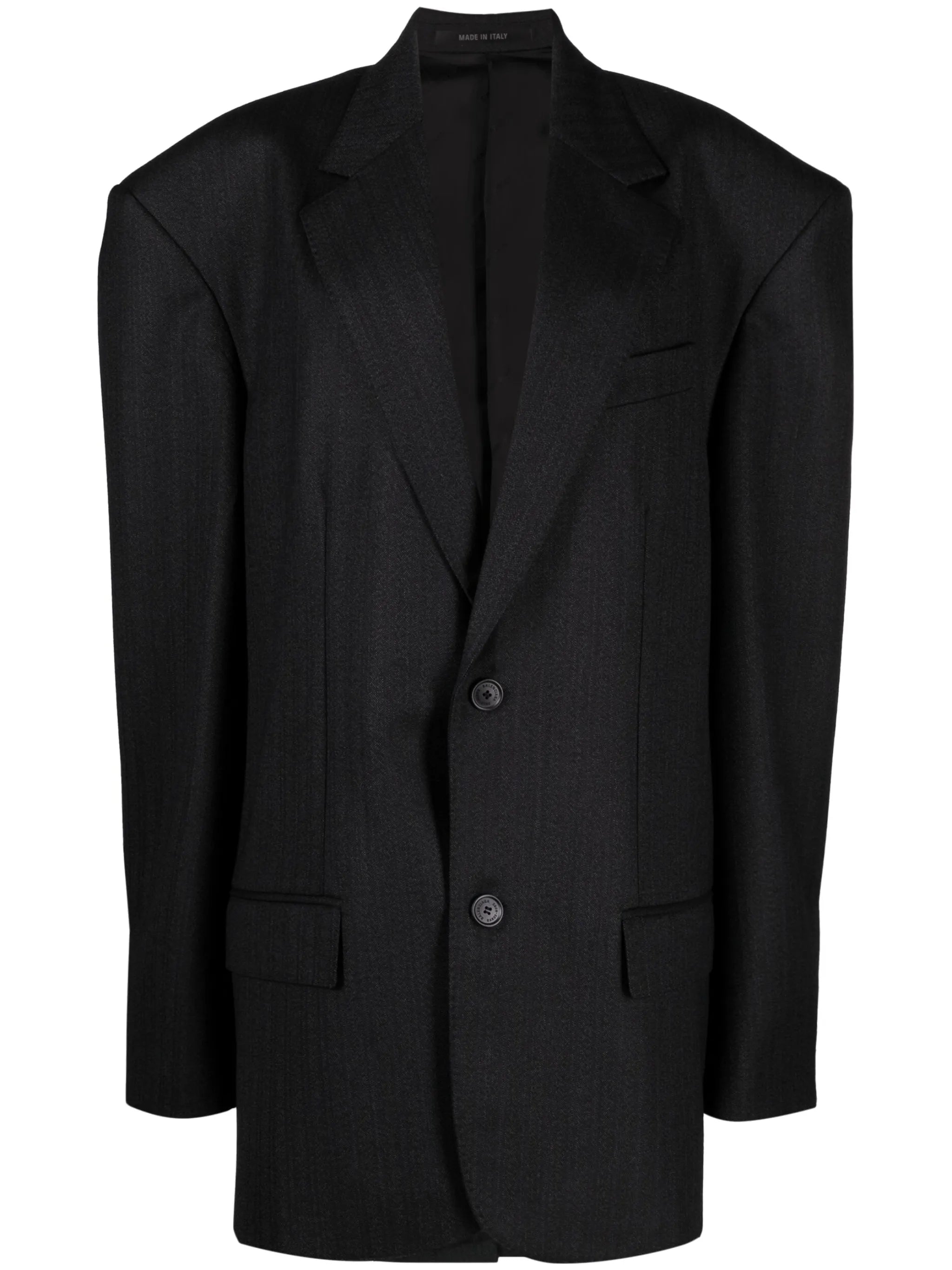 pinstripe single-breasted wool blazer