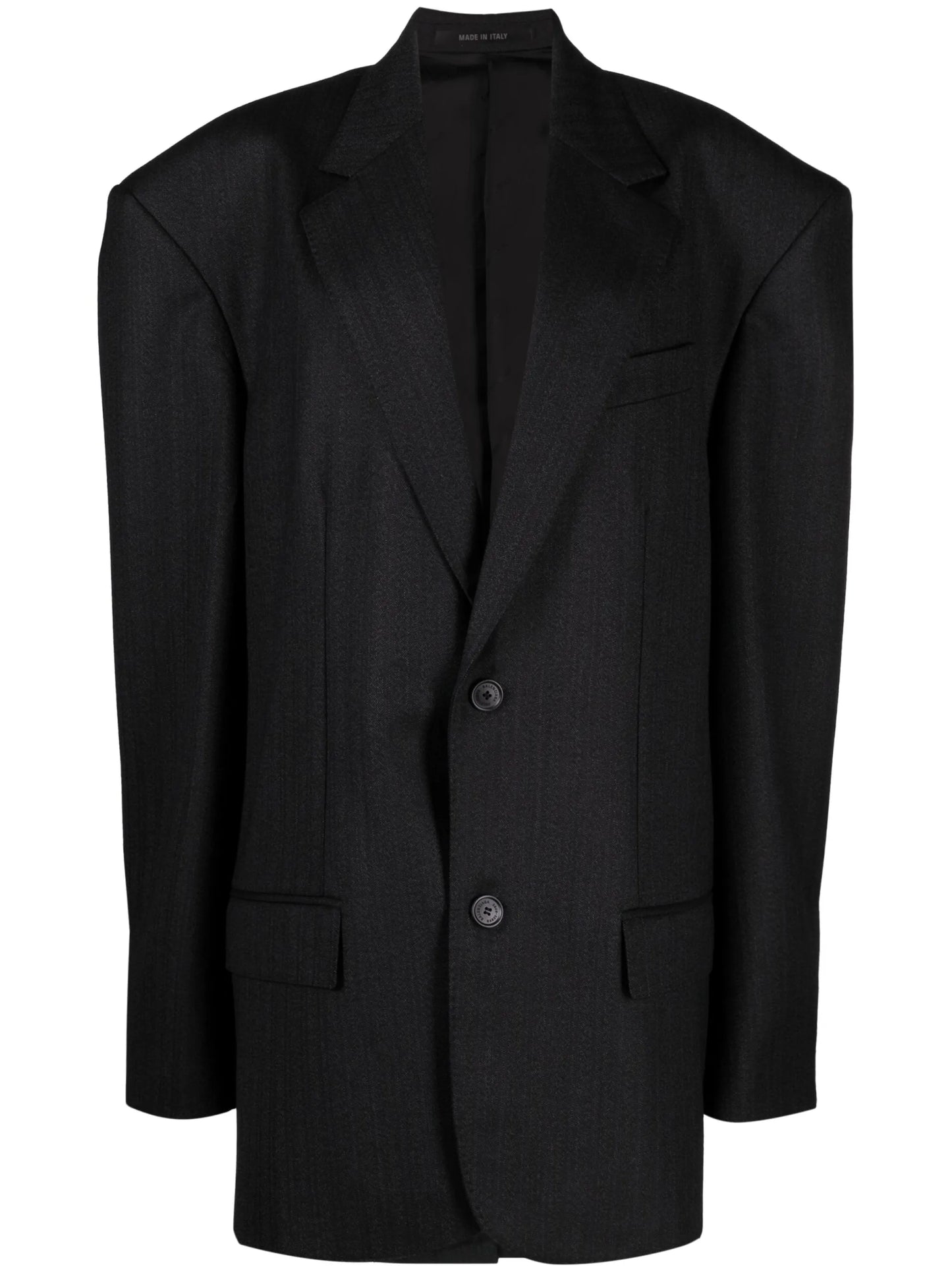 pinstripe single-breasted wool blazer