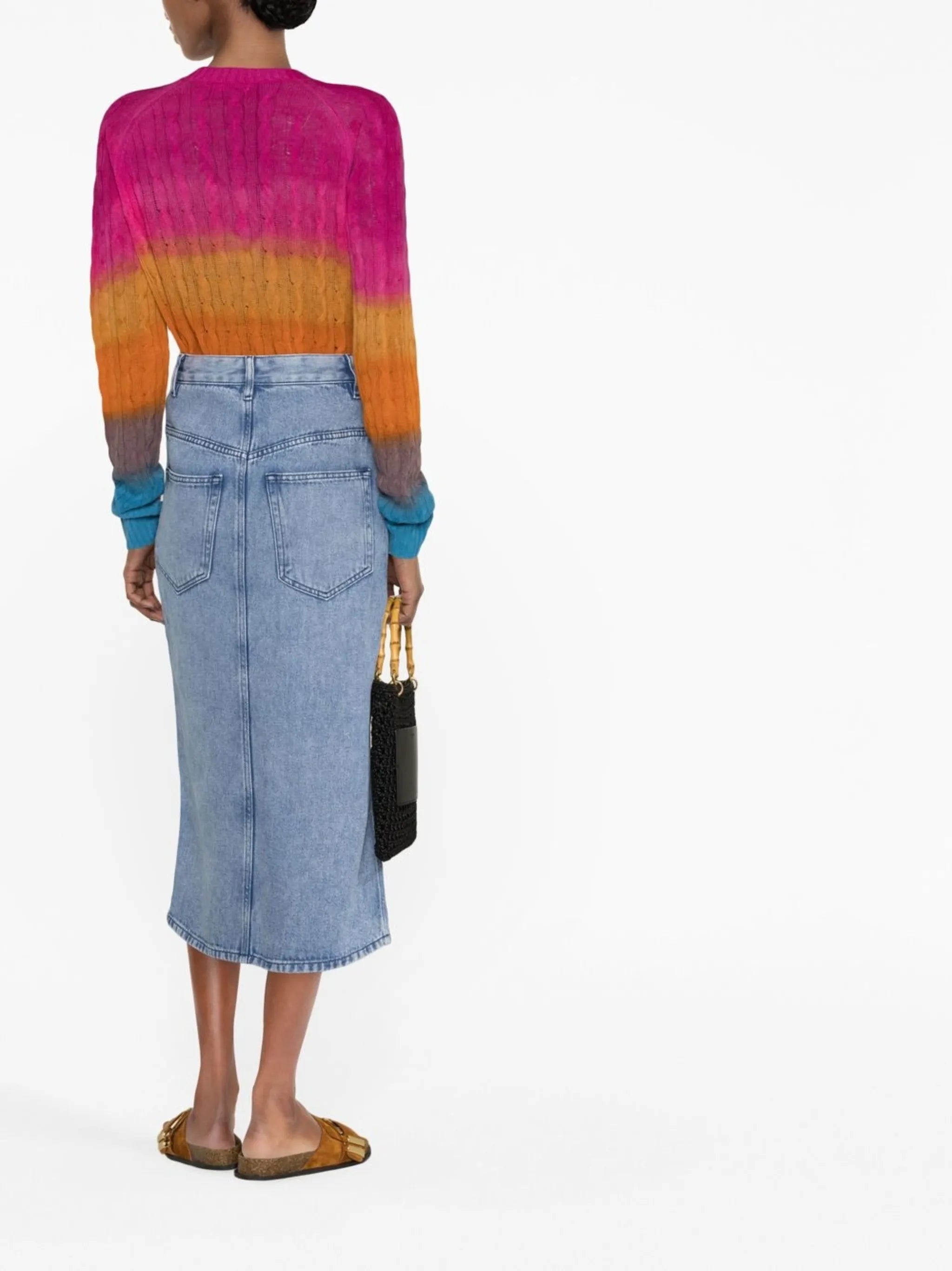 midi denim skirt
