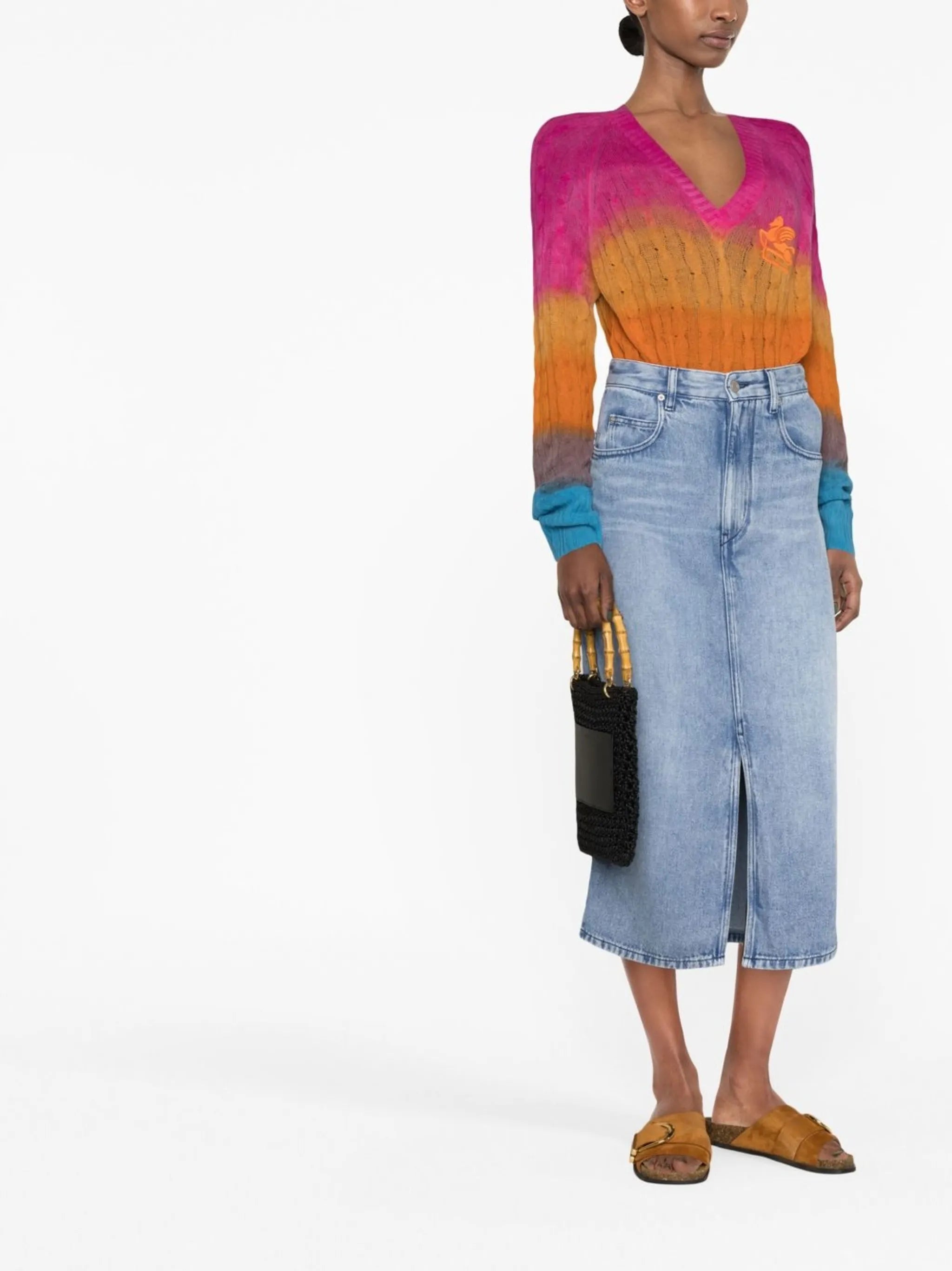 midi denim skirt