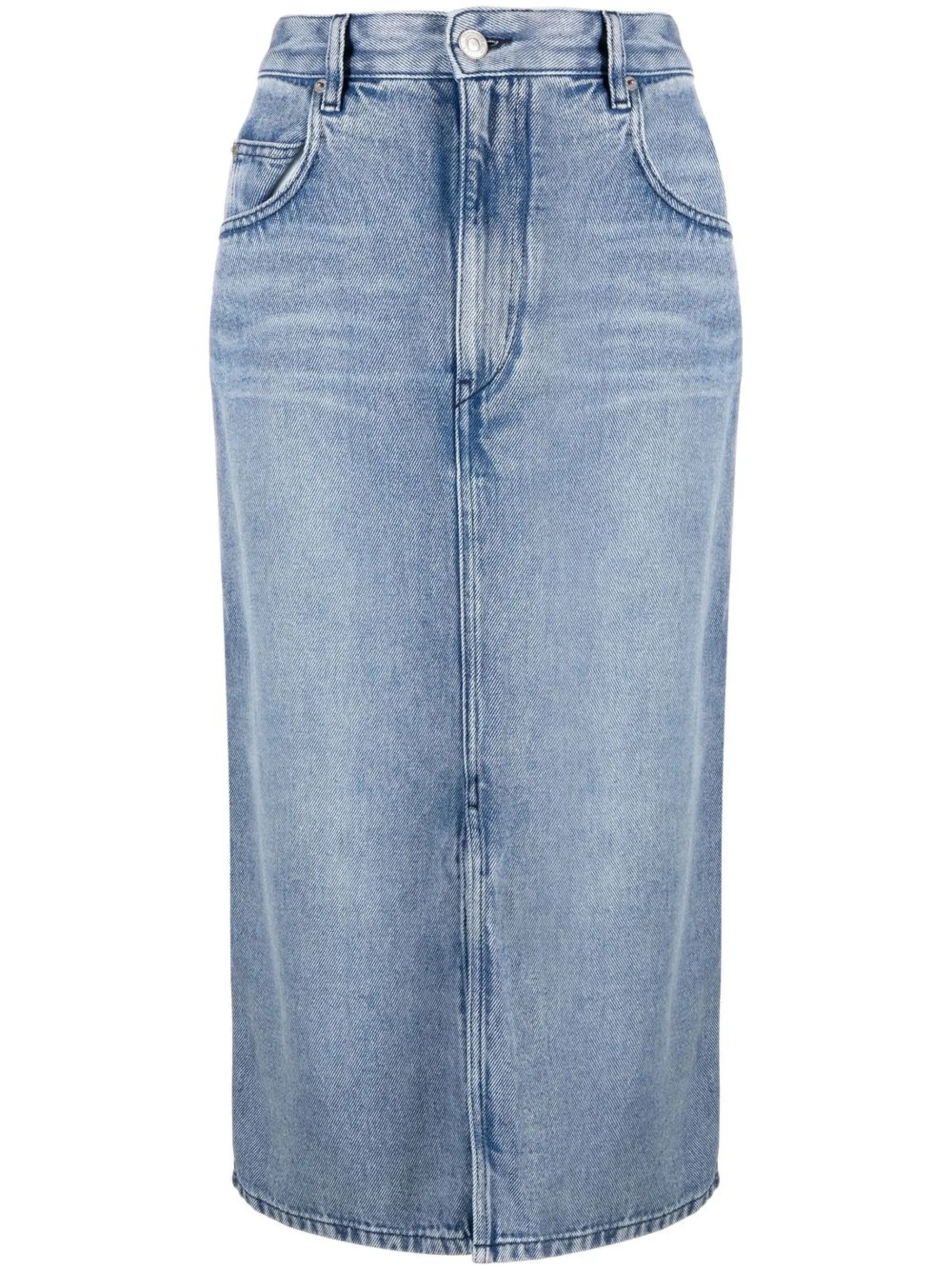 midi denim skirt