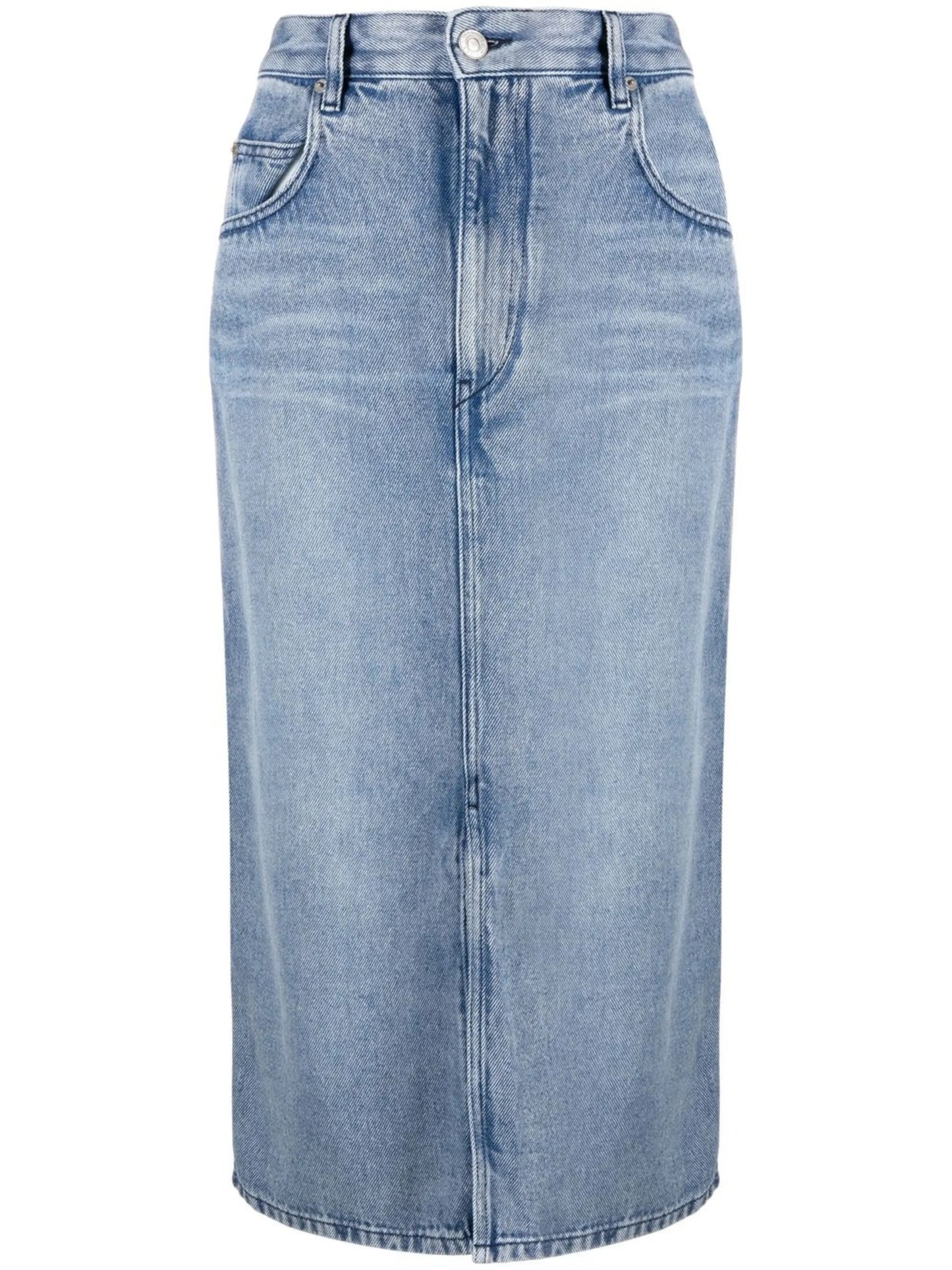 midi denim skirt