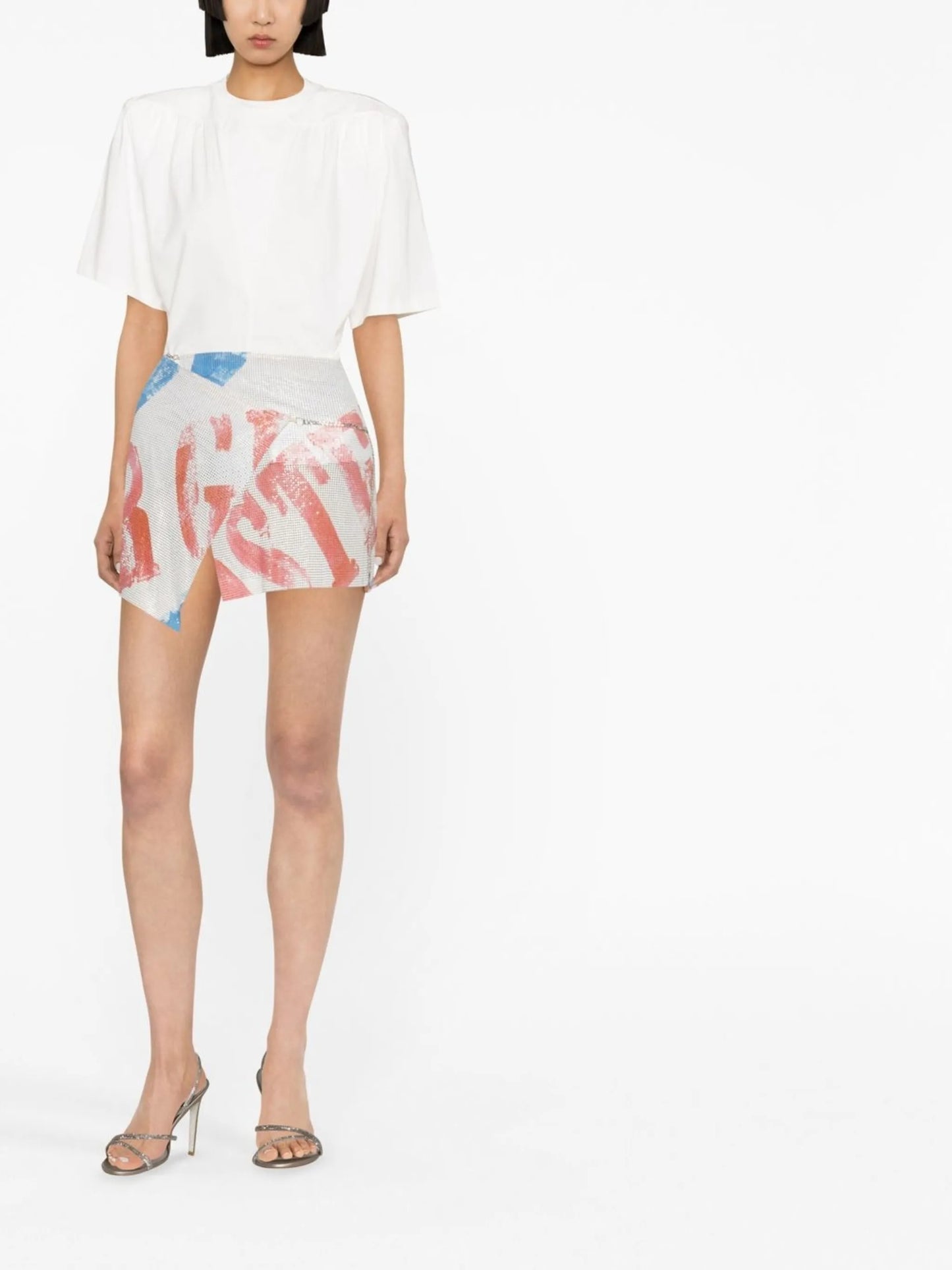 Jewel cut-out cotton T-shirt