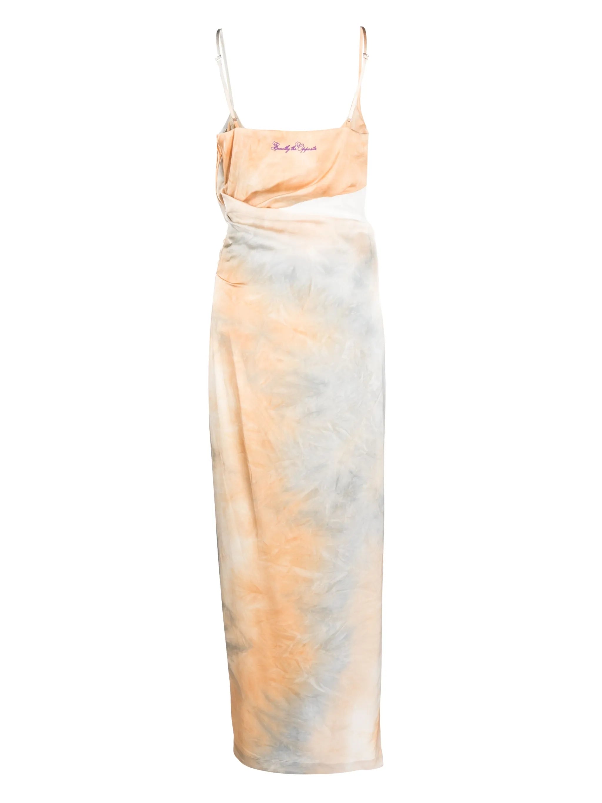 tie-dye draped slip dress