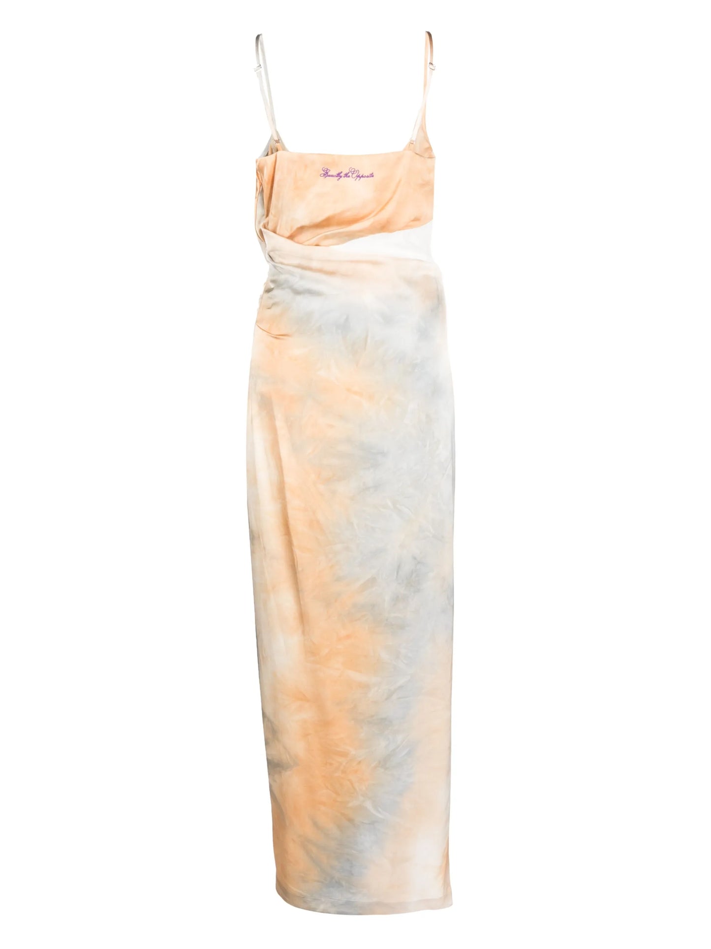 tie-dye draped slip dress