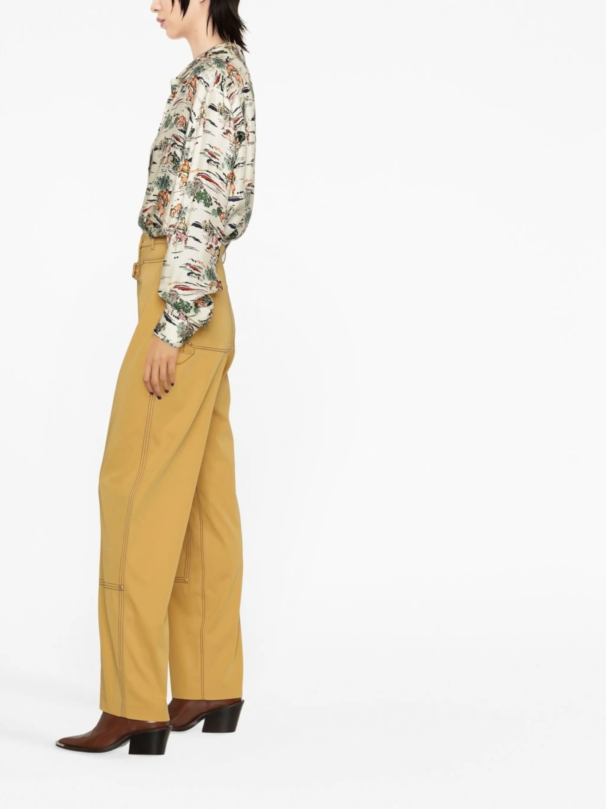 buckle-detail straight trousers
