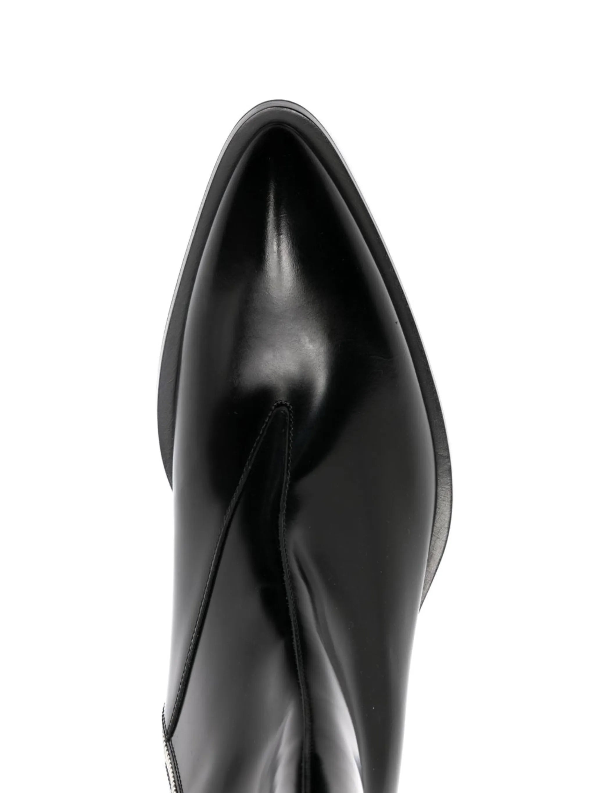 logo-plaque leather boots