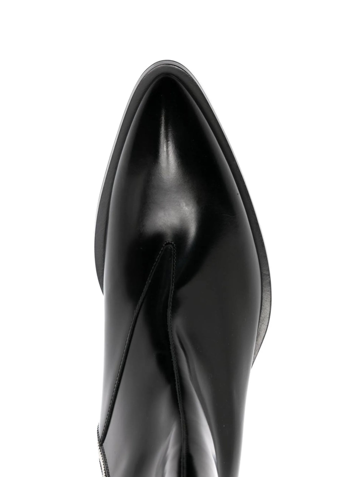 logo-plaque leather boots