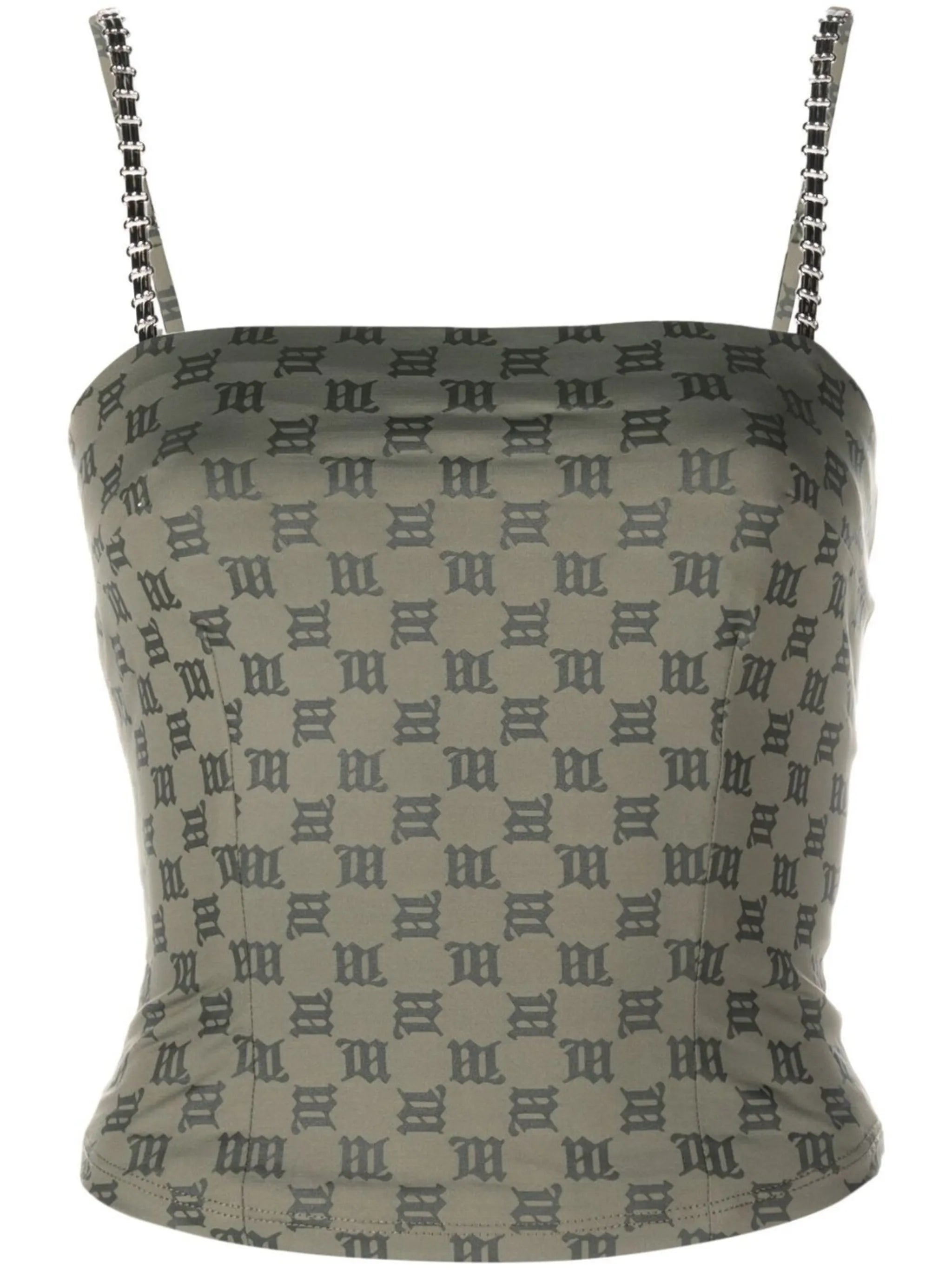 monogram-pattern top