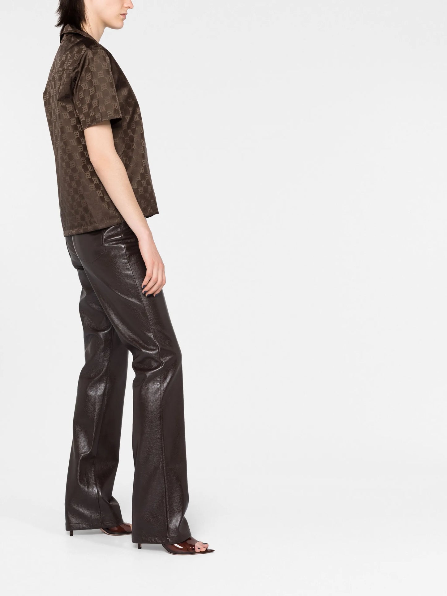 monogram-jacquard short-sleeve shirt