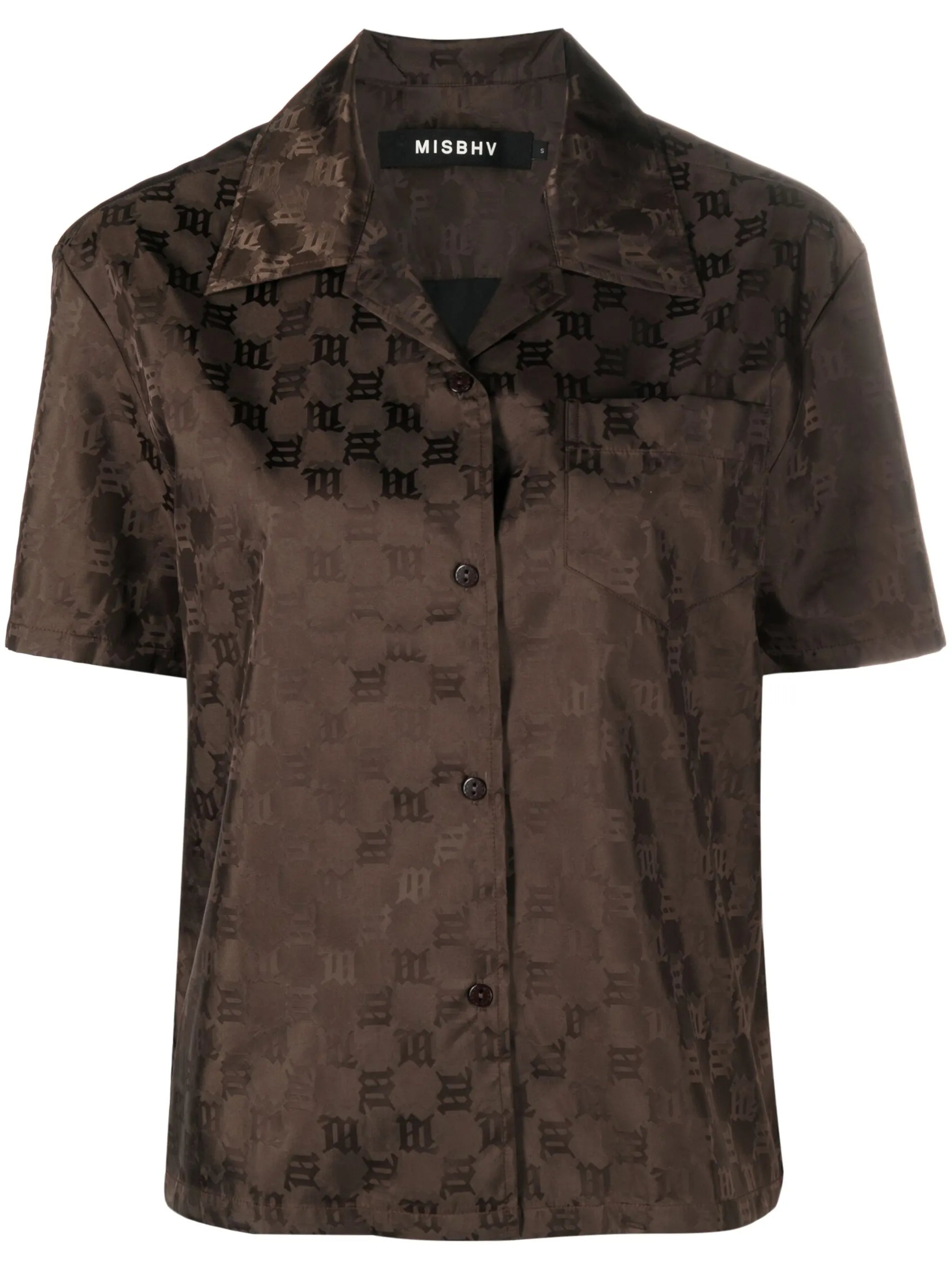 monogram-jacquard short-sleeve shirt