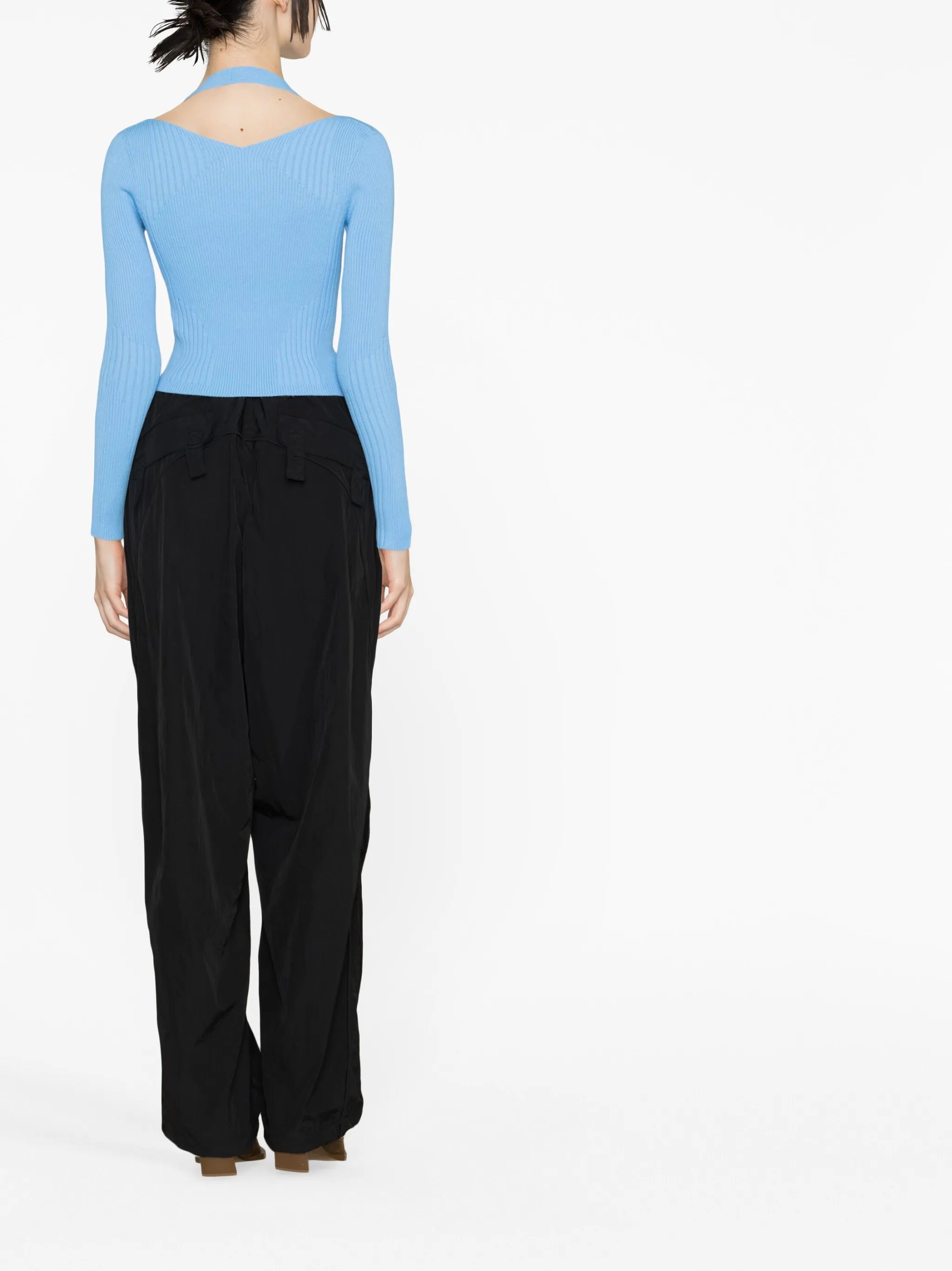 cold-shoulder cropped cardigan