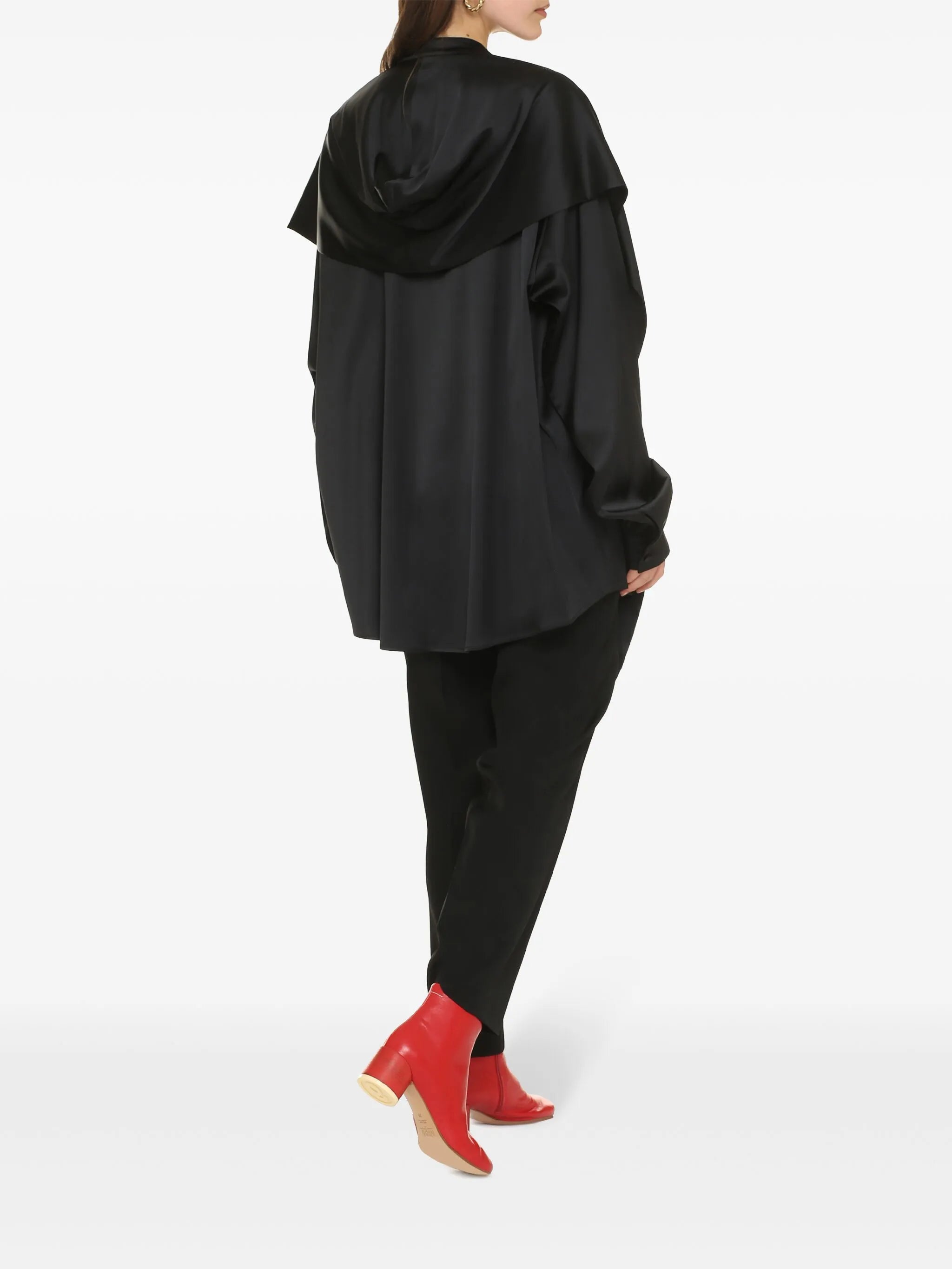 hooded pussycat-bow blouse