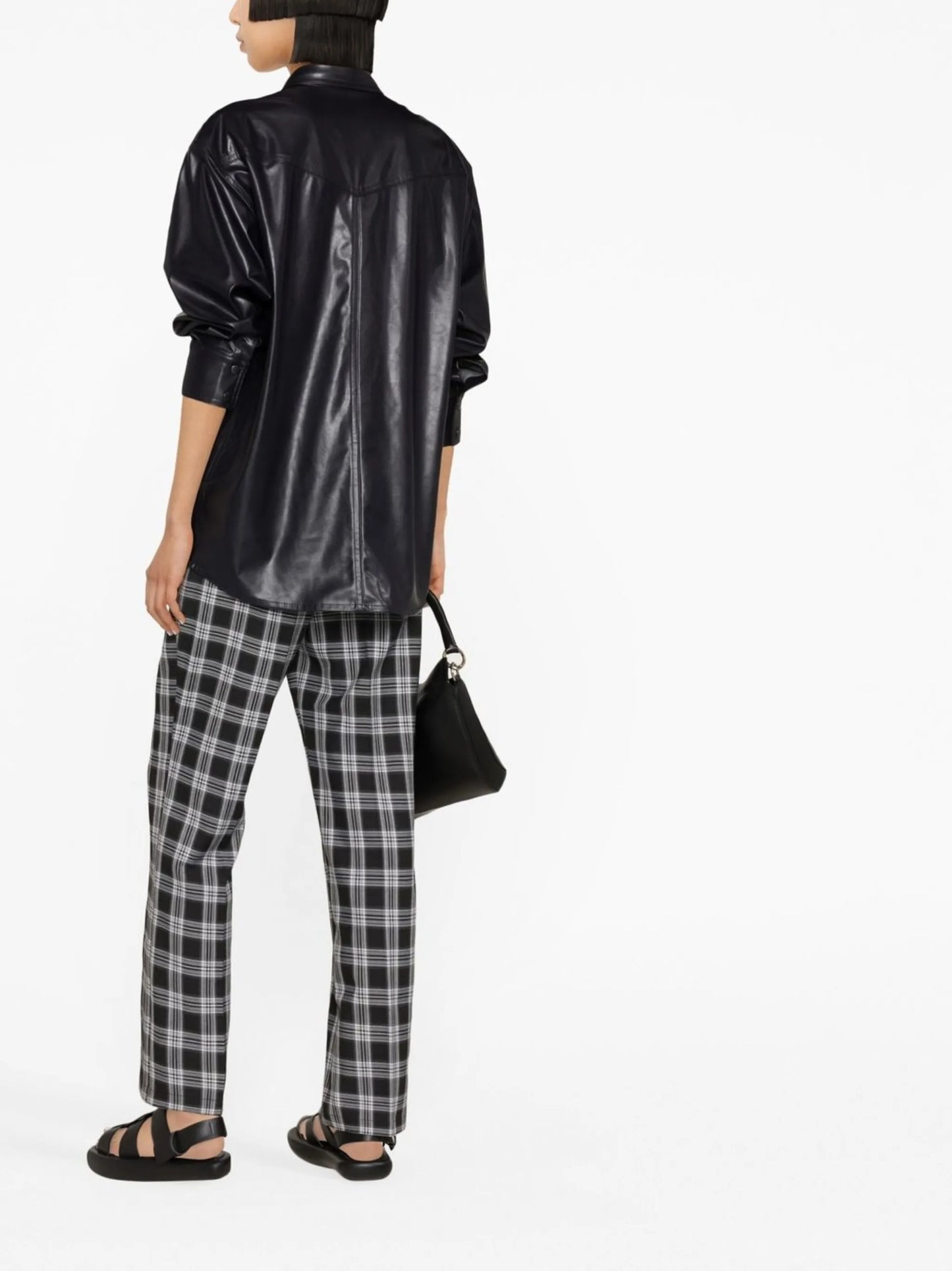 polished-finish short-sleeve shirt