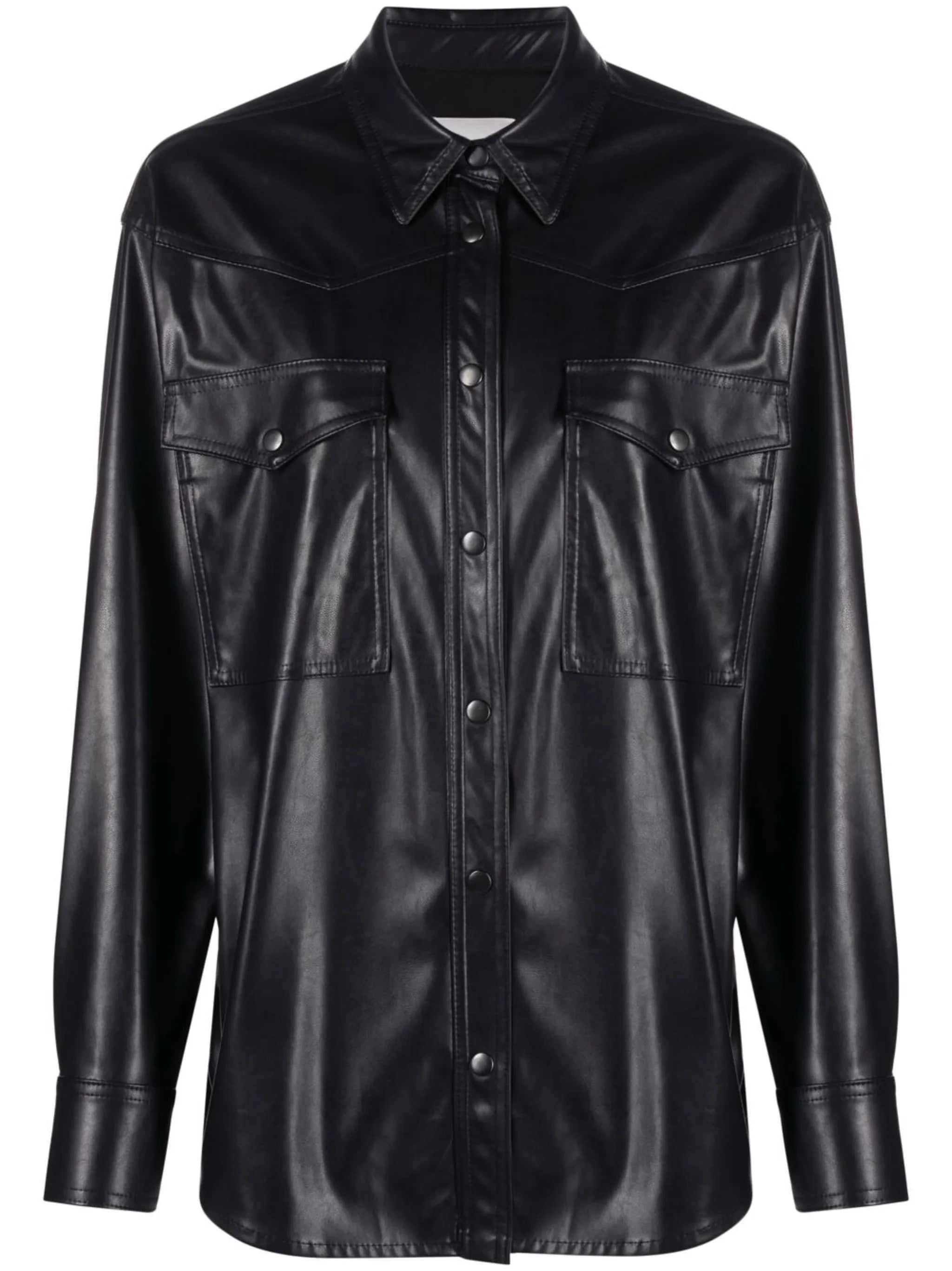 polished-finish short-sleeve shirt
